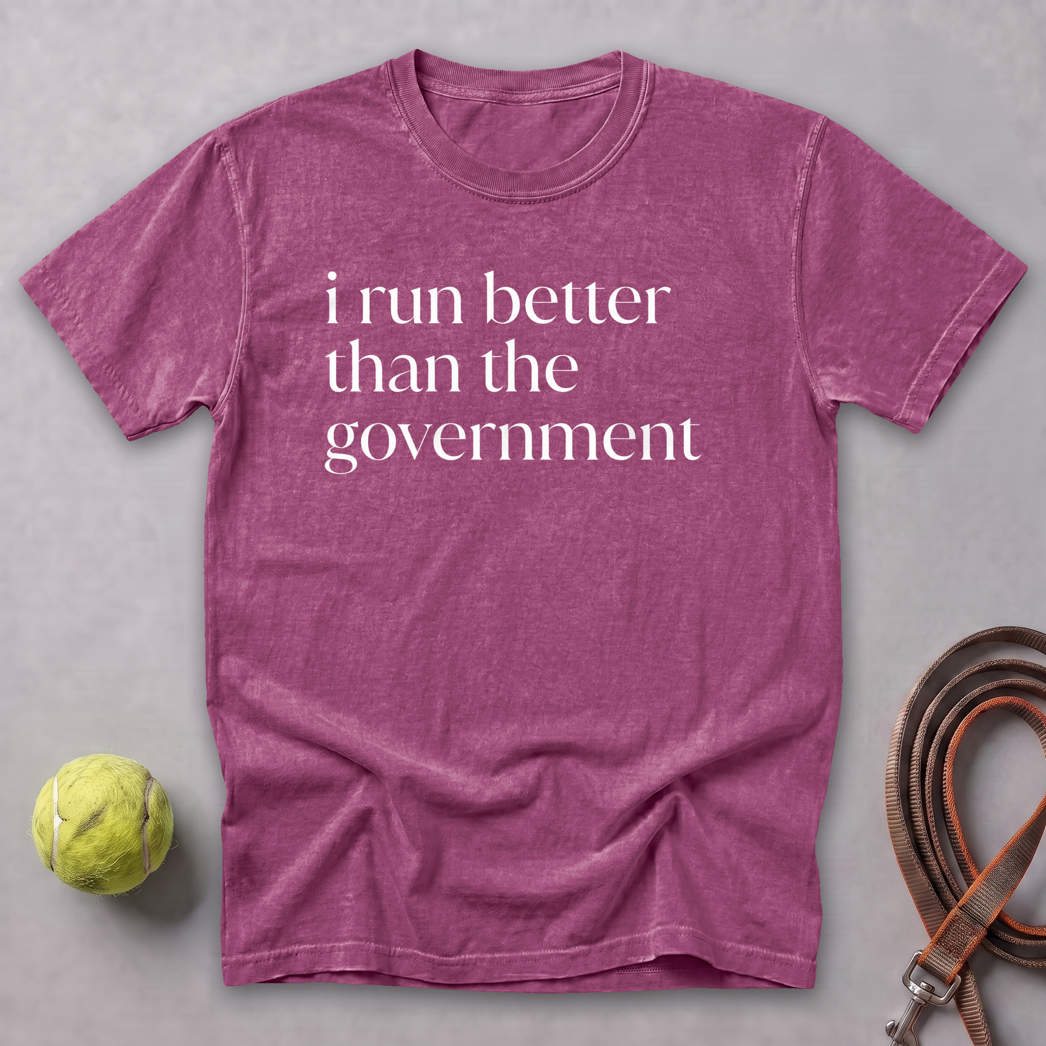 I Run Better Than the Government Tee — Berry