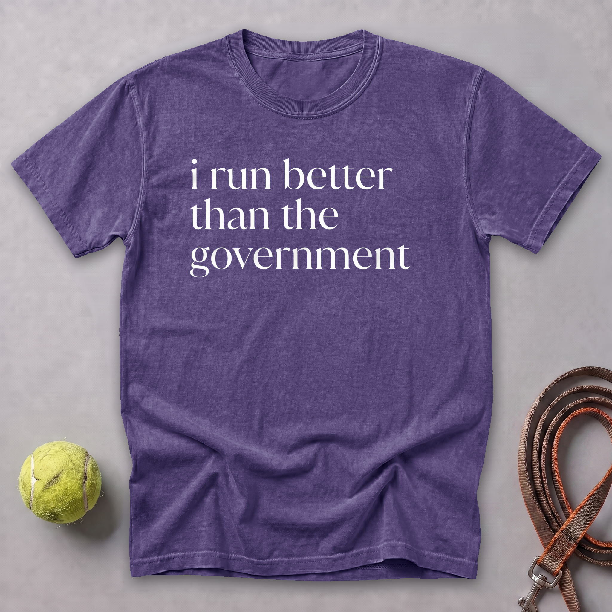 I Run Better Than the Government Tee — Grape