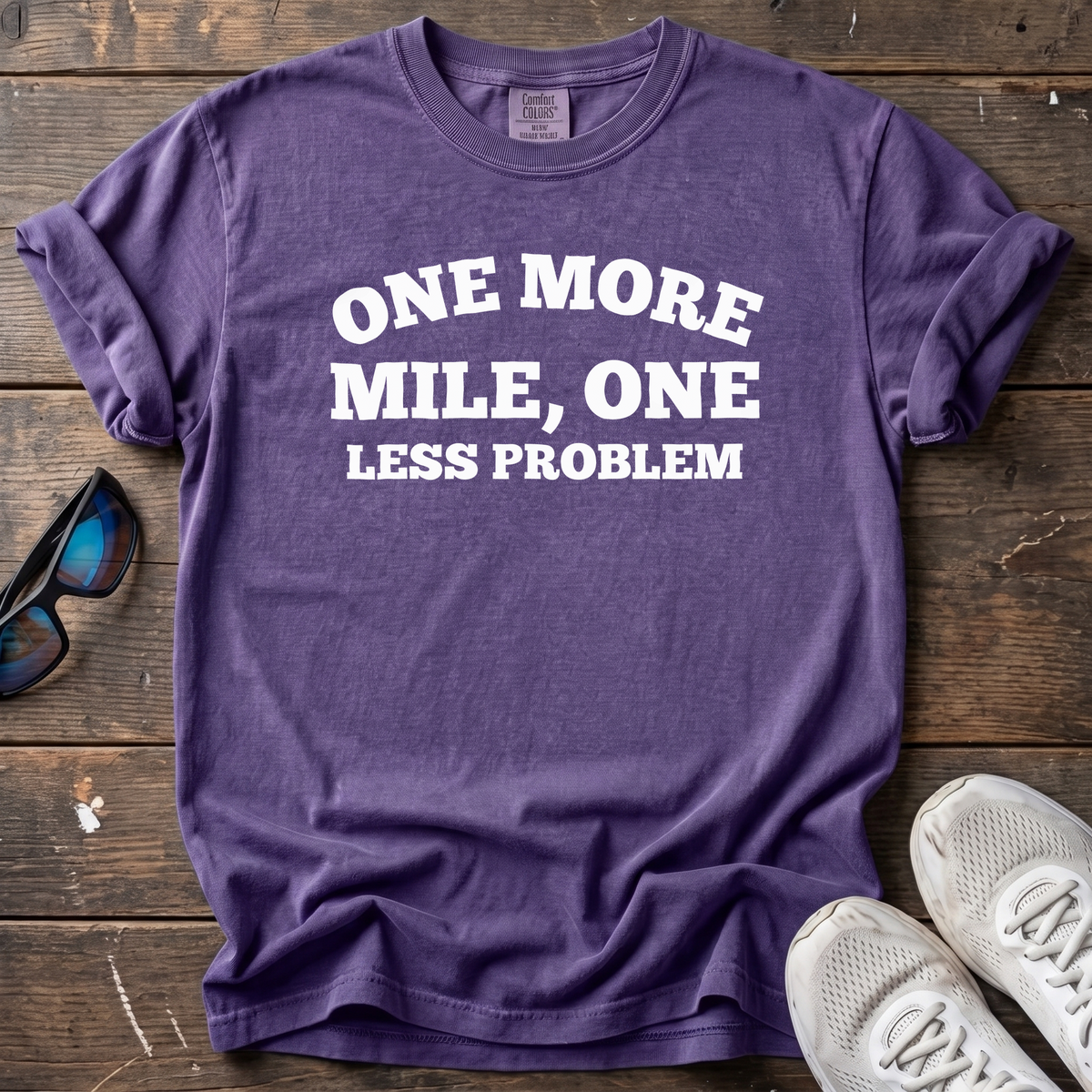 One More Mile, One Less Problem Tee — Grape