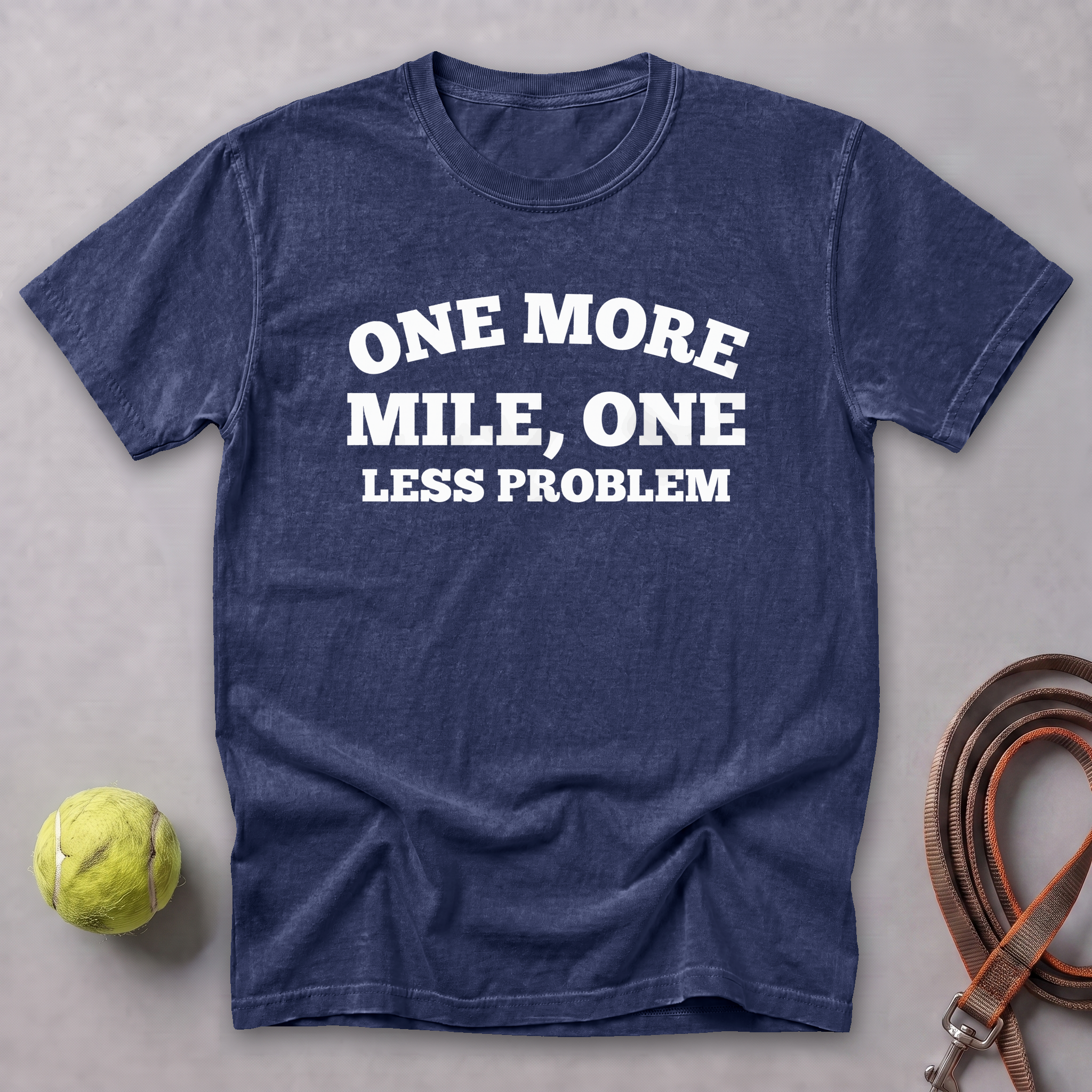 One More Mile, One Less Problem Tee — True Navy