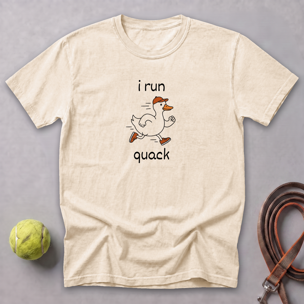 I Run Quack Tee — Ivory