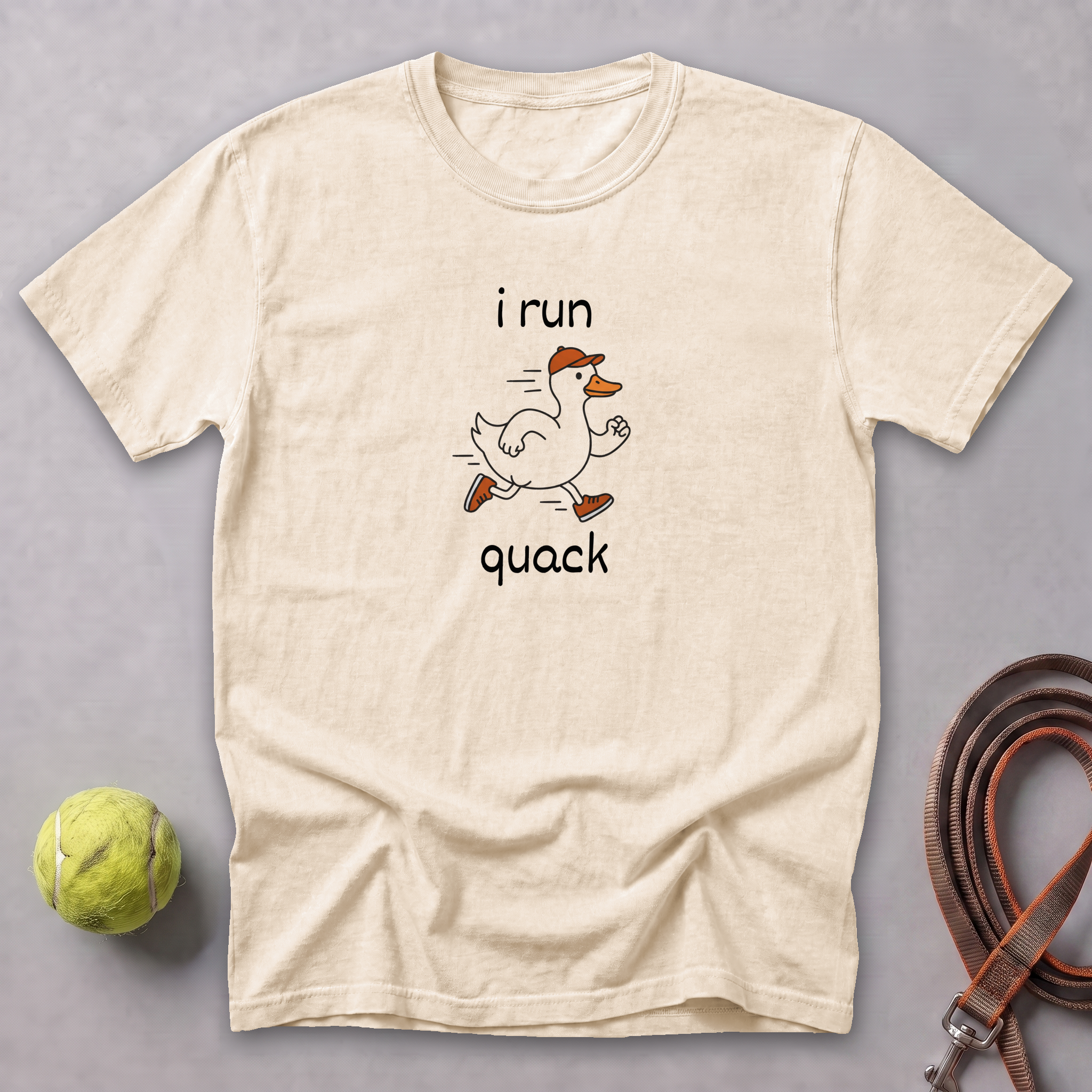 I Run Quack Tee — Ivory