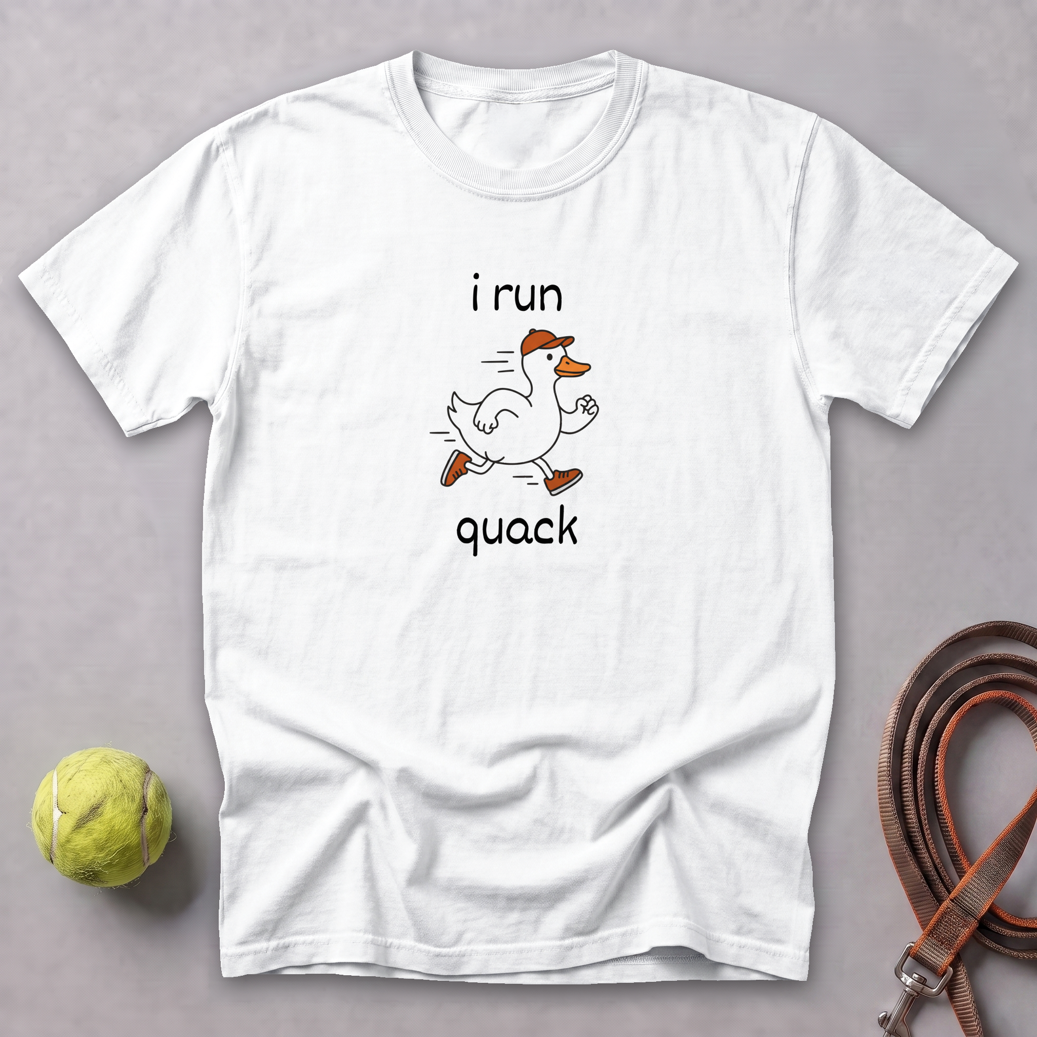 I Run Quack Tee — White
