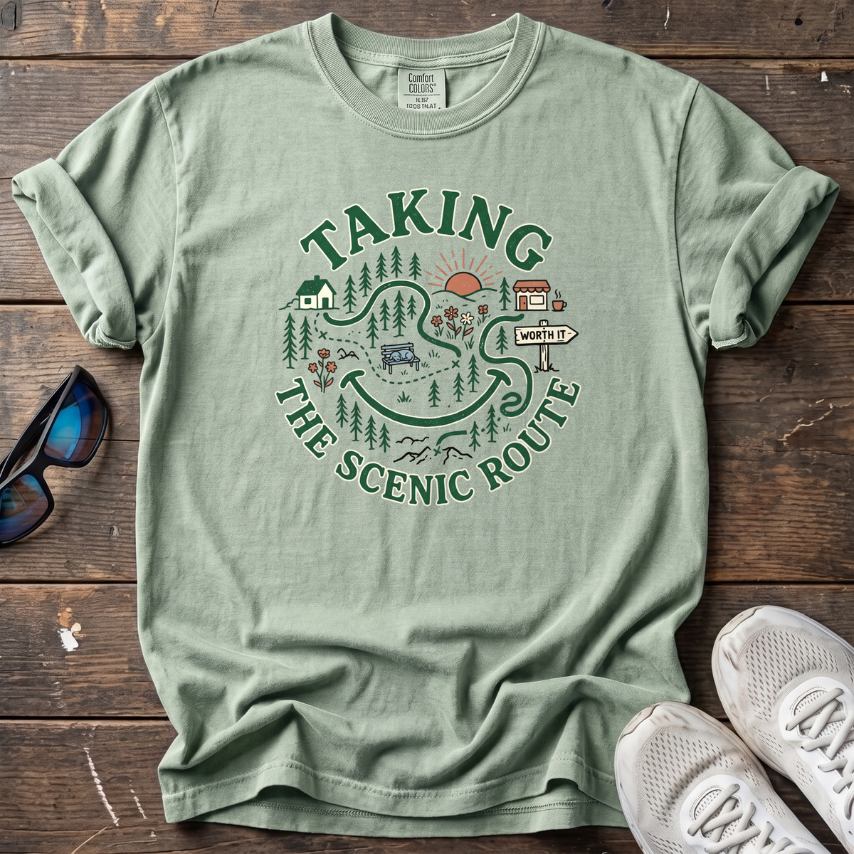 Taking the Scenic Route Tee — Bay