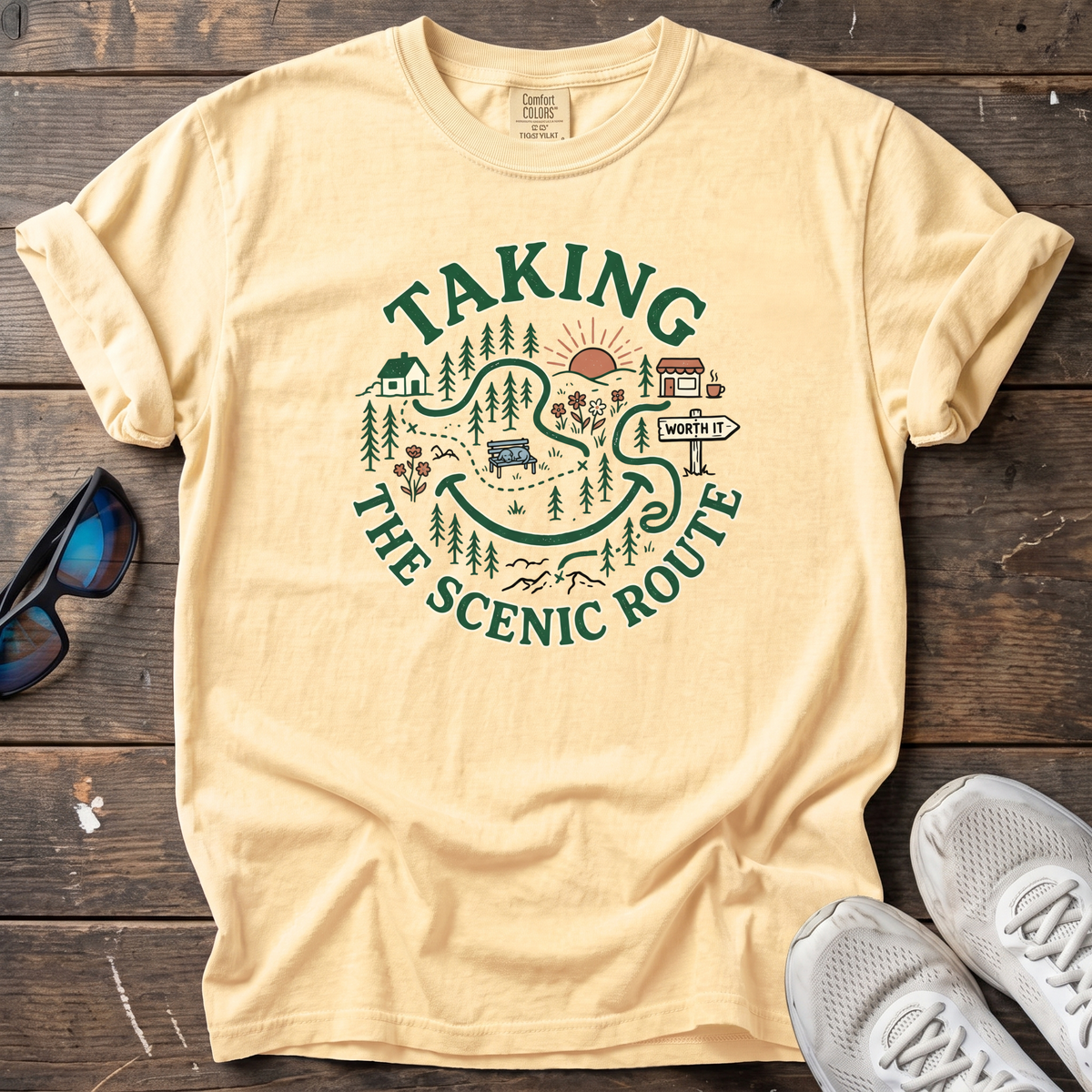 Taking the Scenic Route Tee — Butter