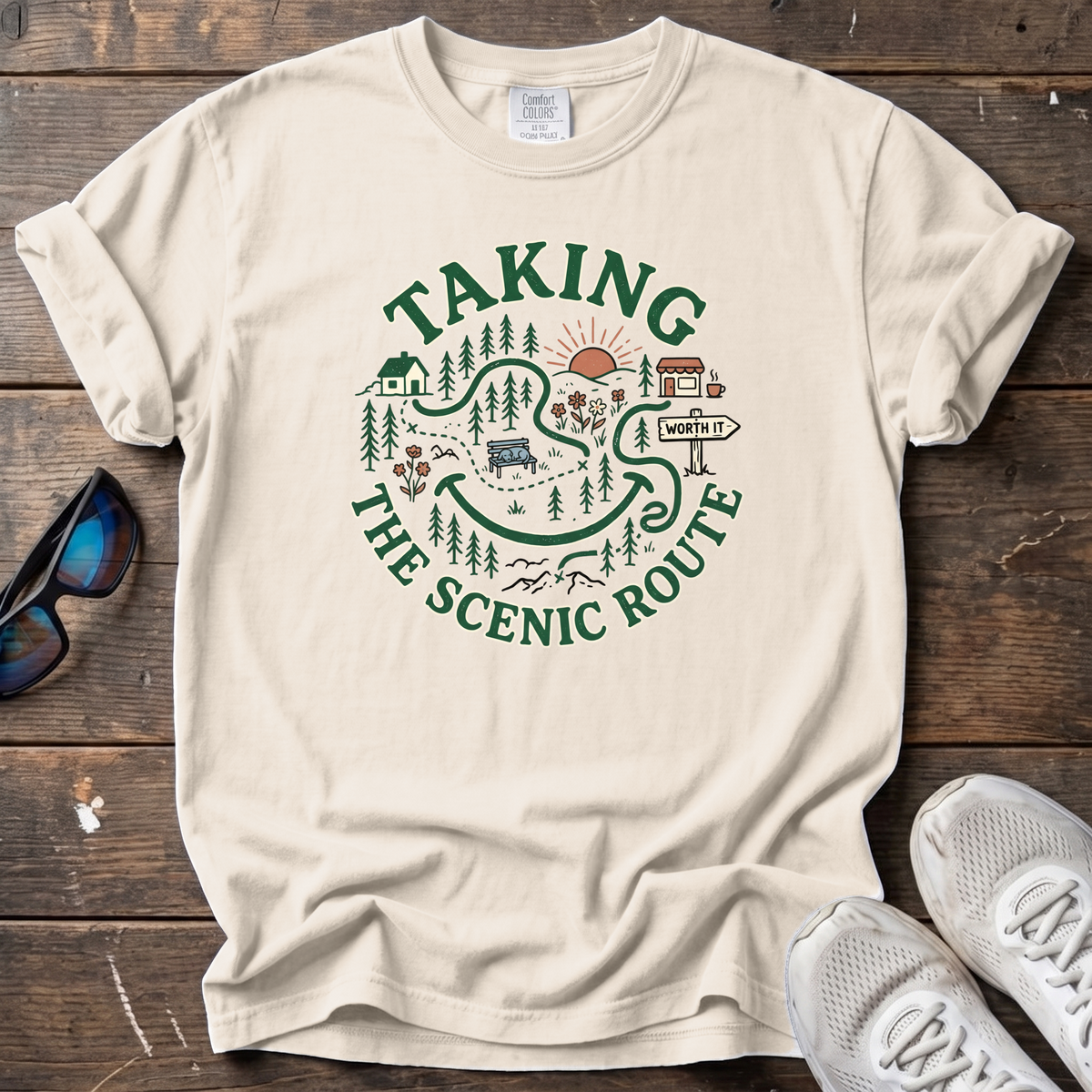 Taking the Scenic Route Tee — Ivory