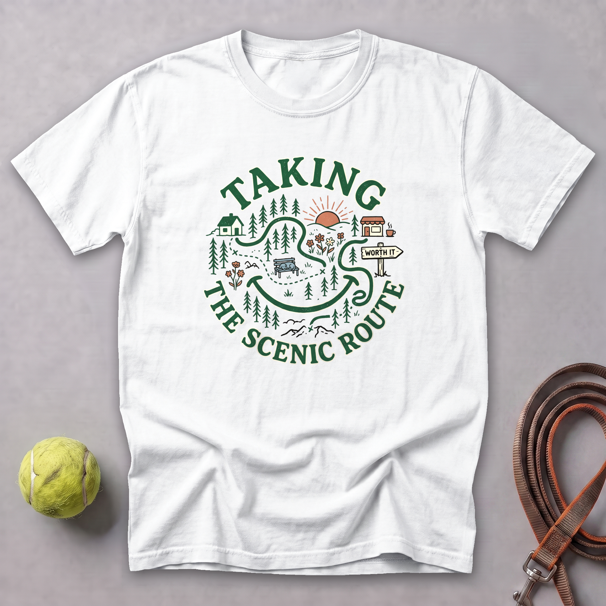 Taking the Scenic Route Tee — White