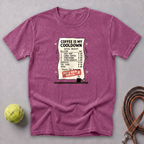 Coffee Is My Cooldown Receipt Tee — Berry