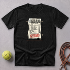 Coffee Is My Cooldown Receipt Tee — Black