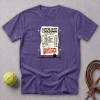 Coffee Is My Cooldown Receipt Tee — Grape