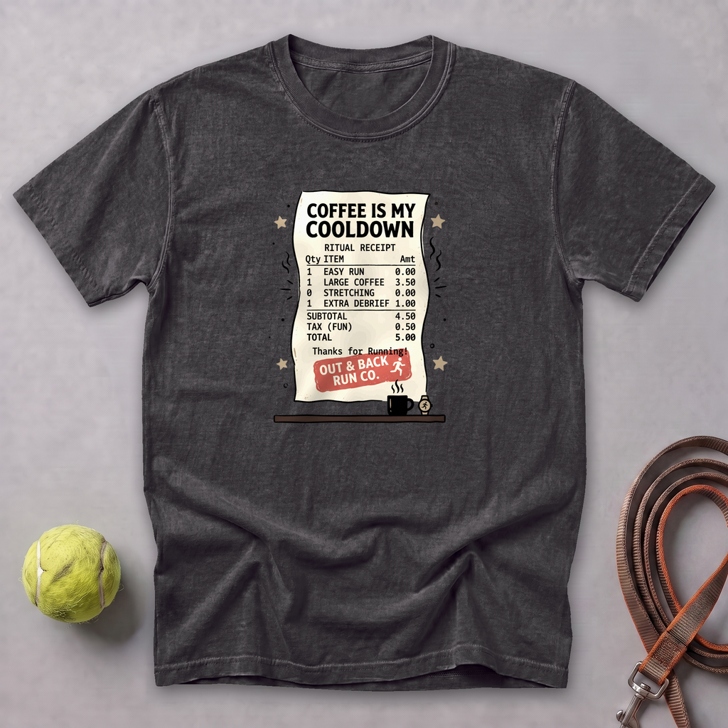 Coffee Is My Cooldown Receipt Tee — Graphite