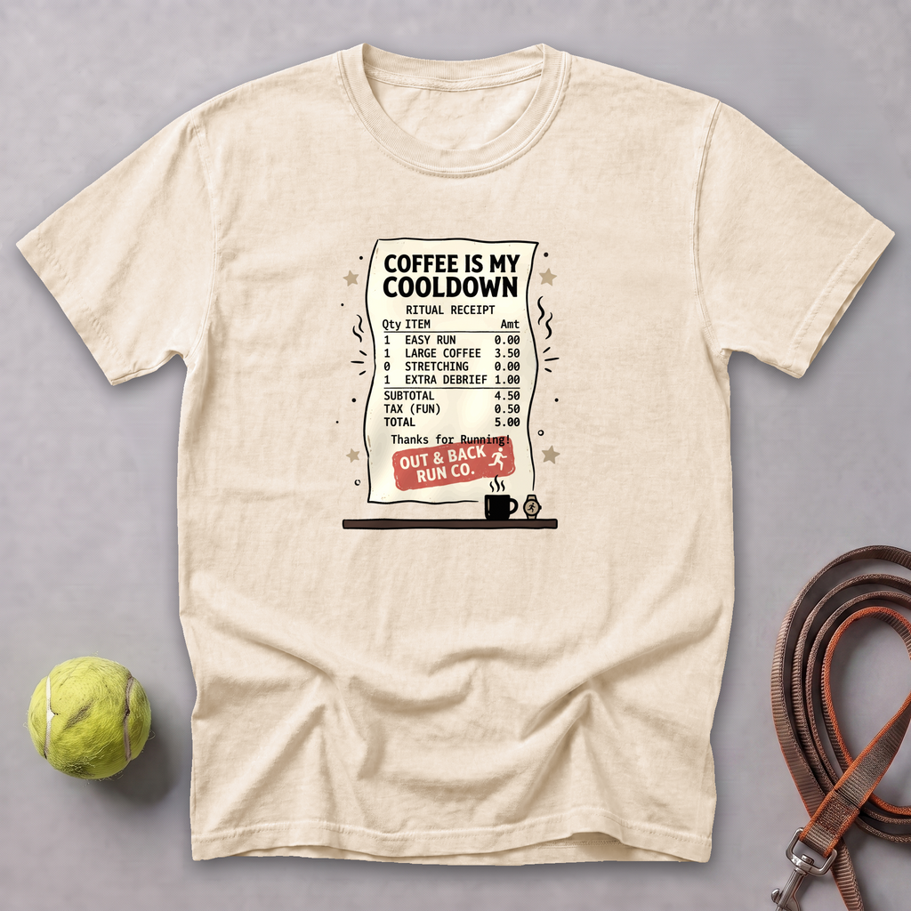Coffee Is My Cooldown Receipt Tee — Ivory