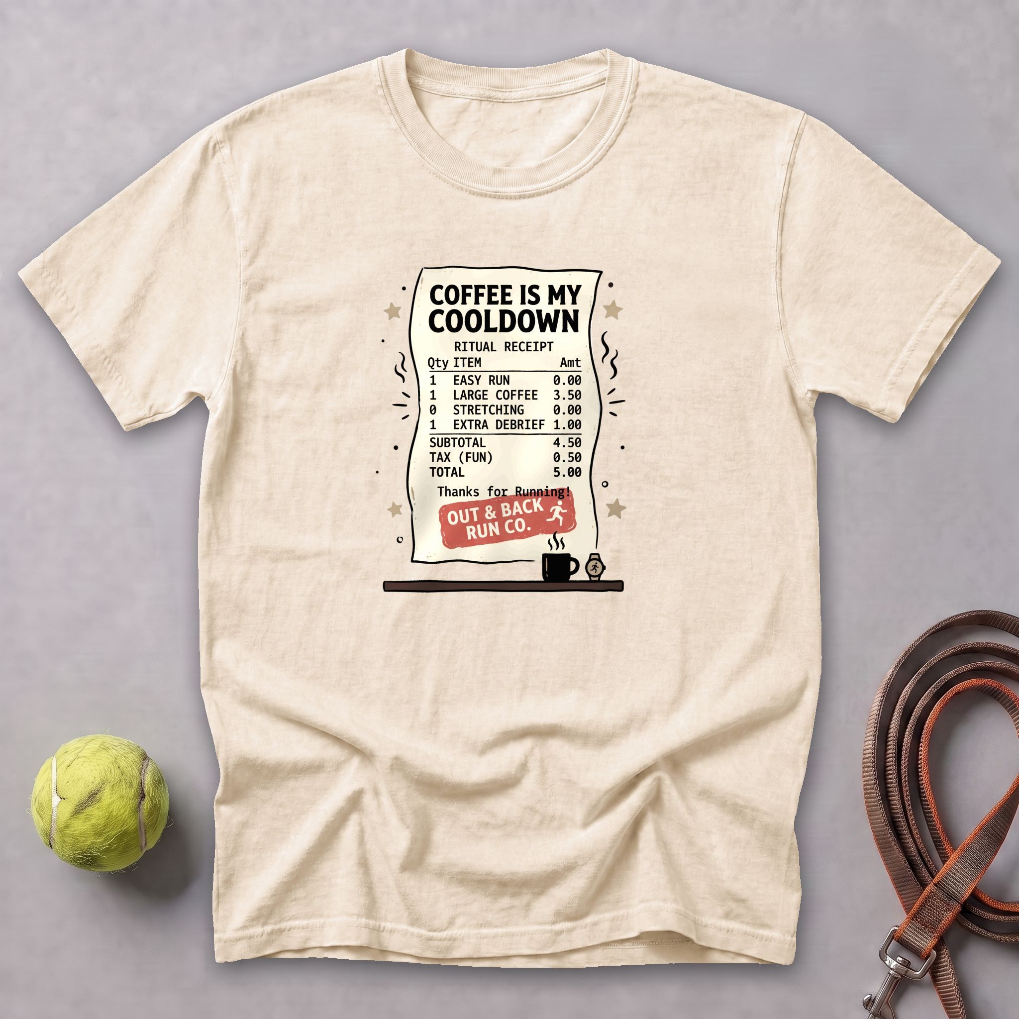 Coffee Is My Cooldown Receipt Tee — Ivory