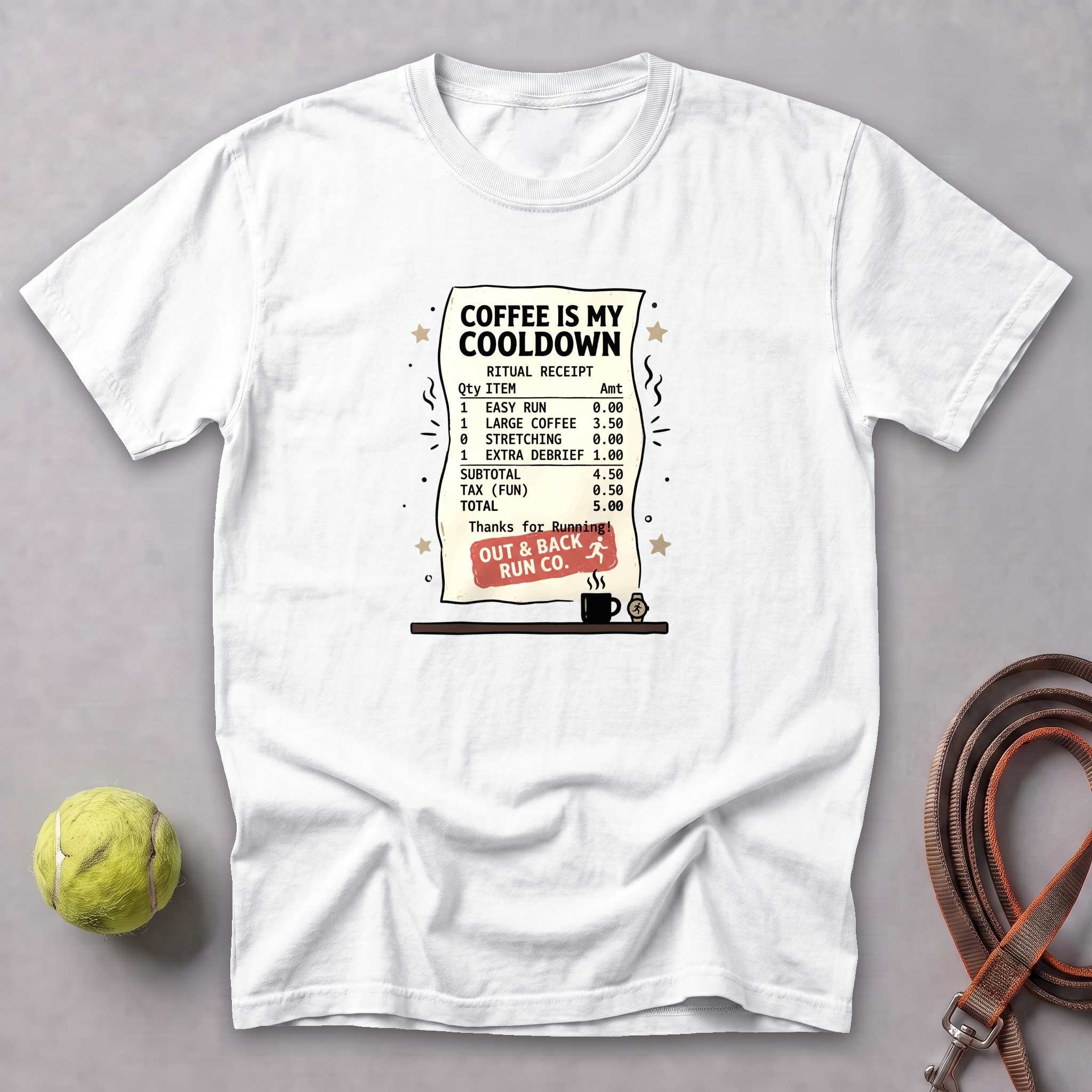 Coffee Is My Cooldown Receipt Tee — White