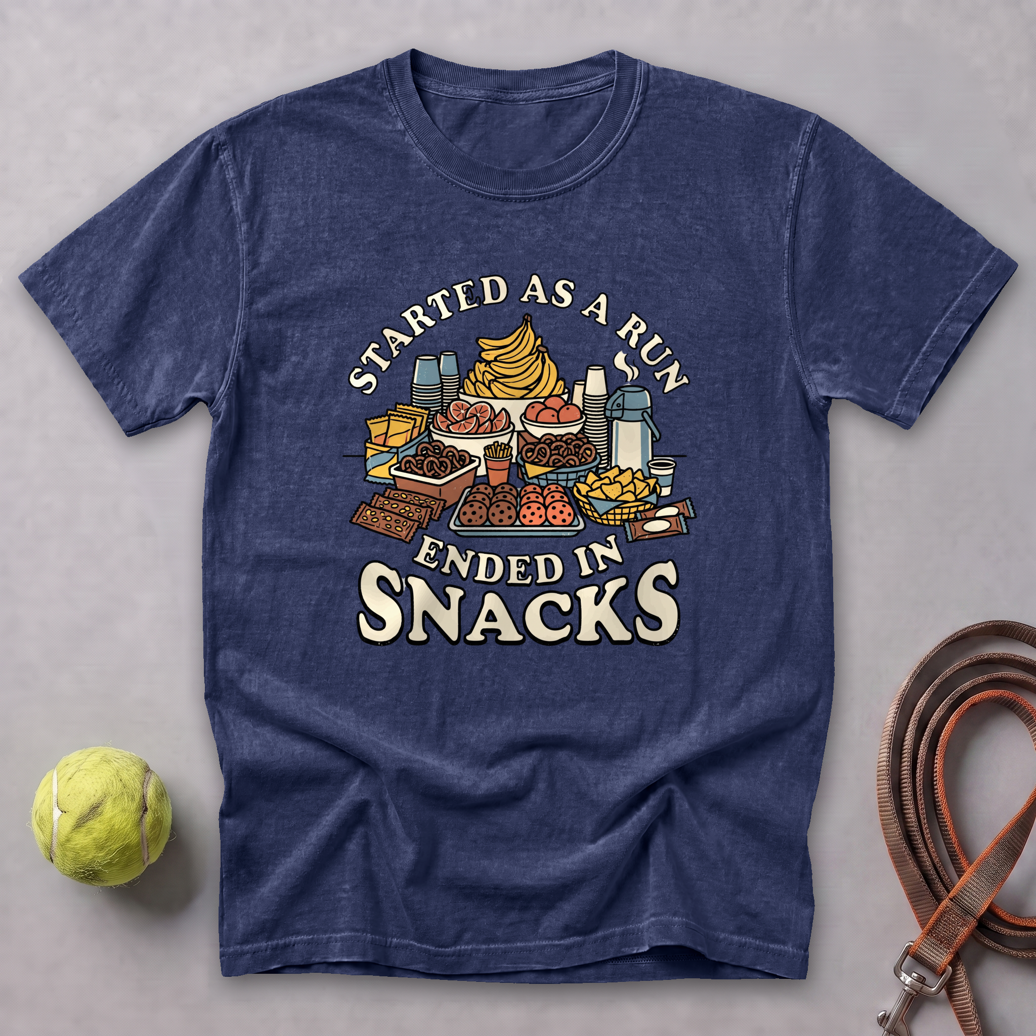 Ended In Snacks Tee — True Navy