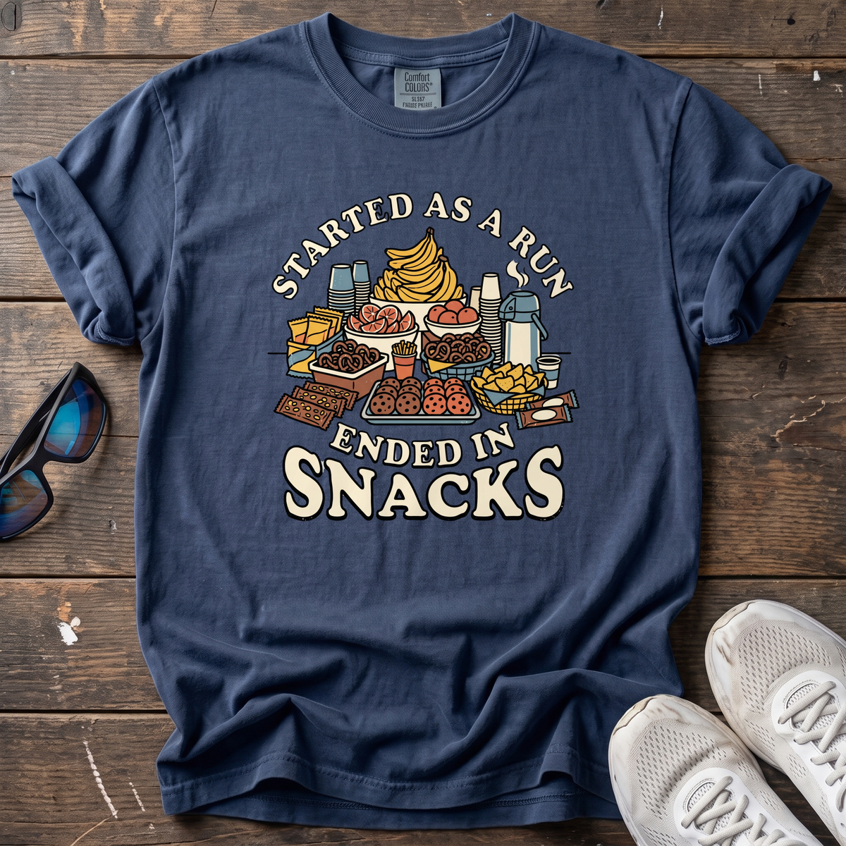 Ended In Snacks Tee — True Navy