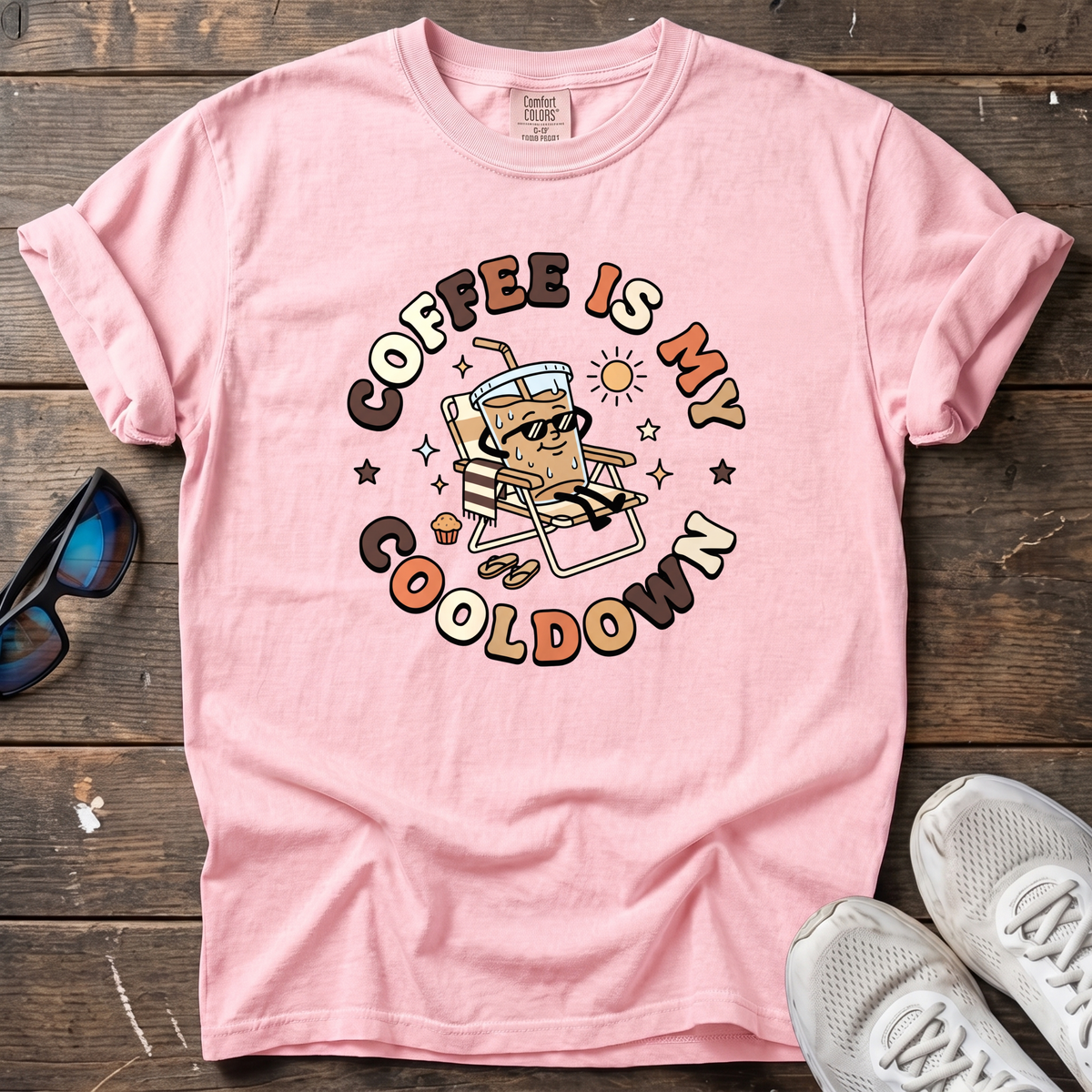Coffee Is My Cooldown Tee — Blossom