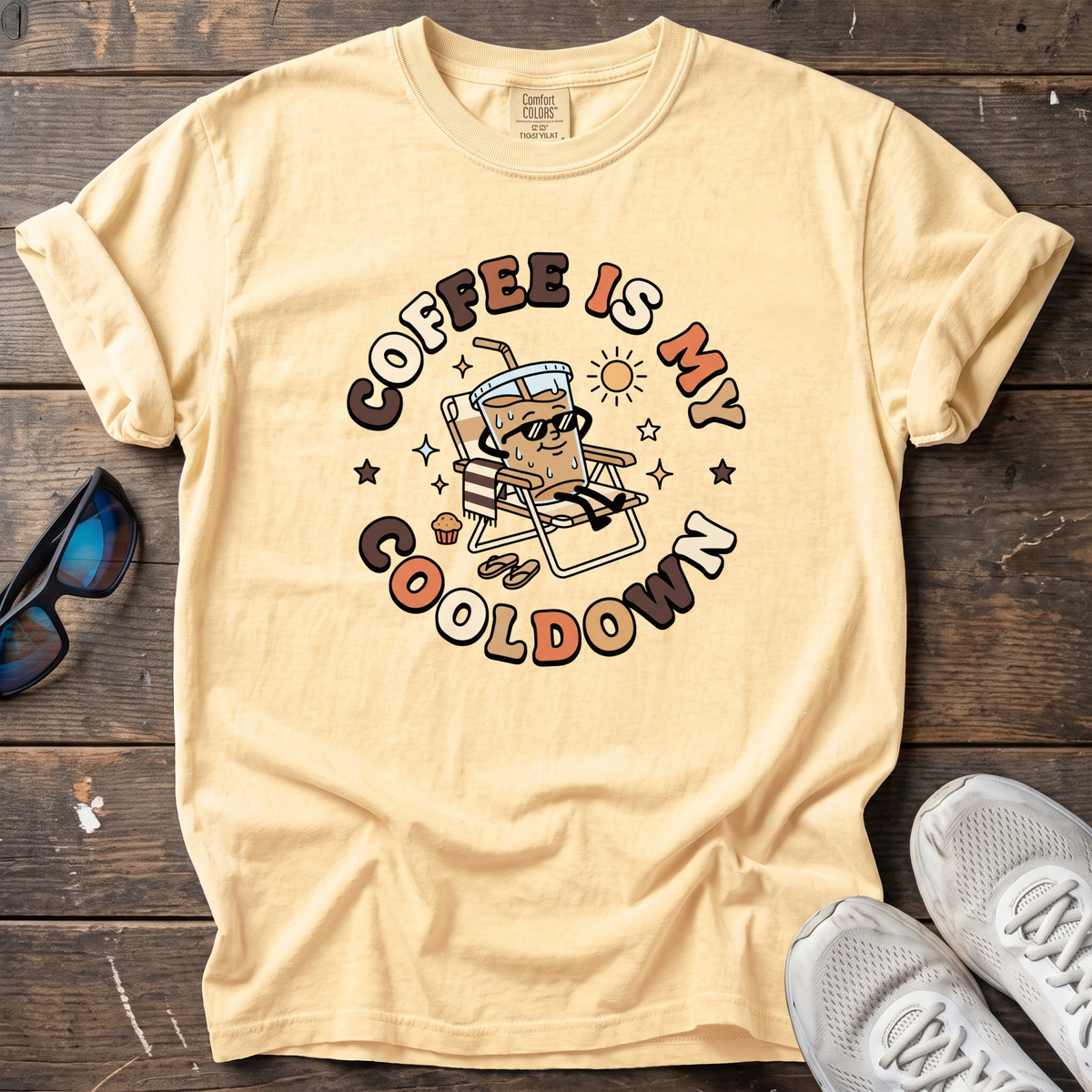 Coffee Is My Cooldown Tee — Butter