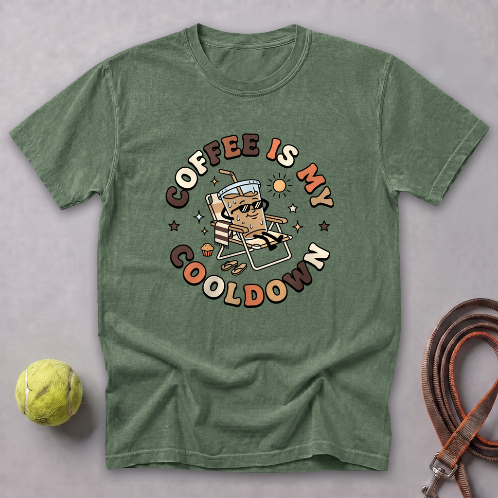 Coffee Is My Cooldown Tee — Moss