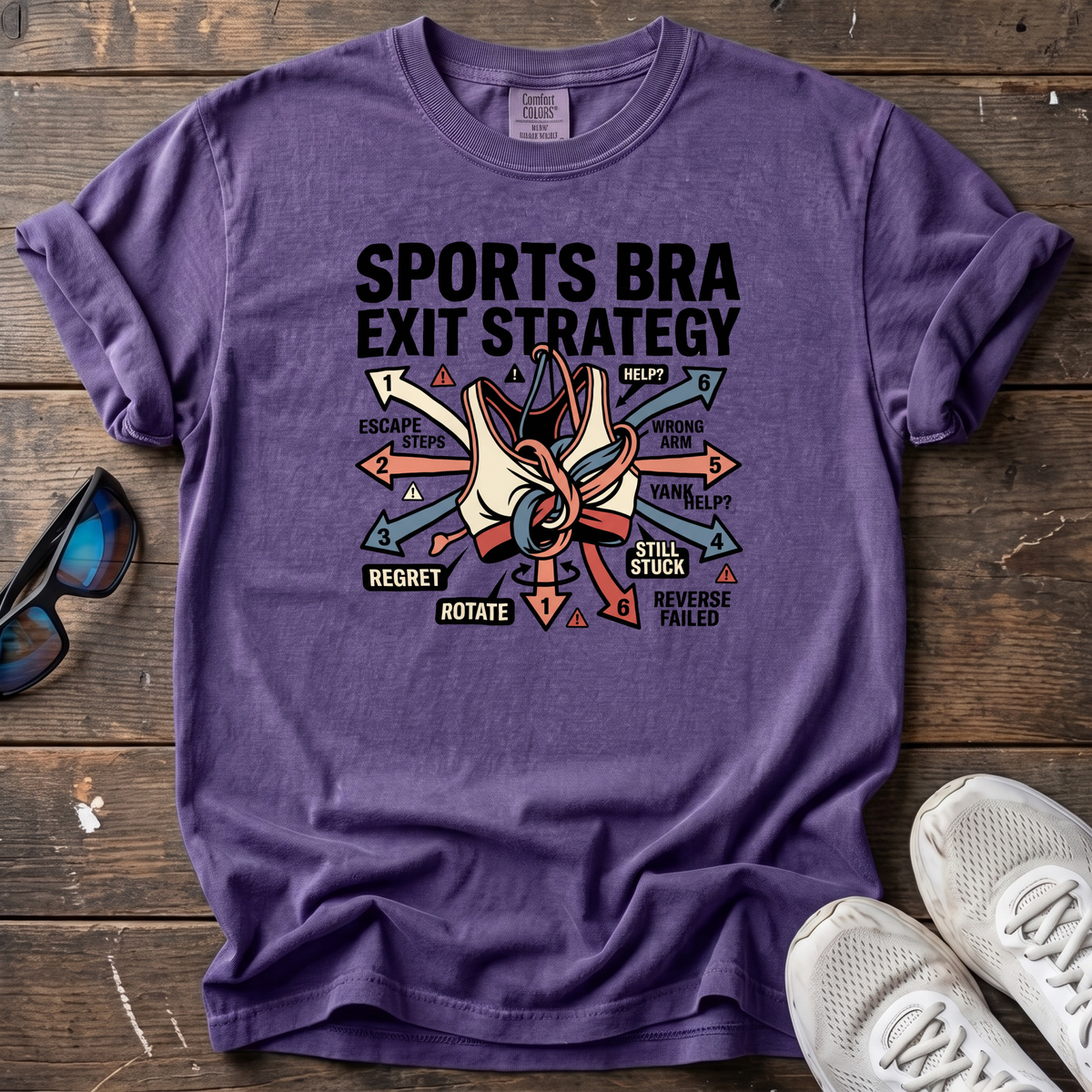 Sports Bra Exit Strategy Tee — Grape