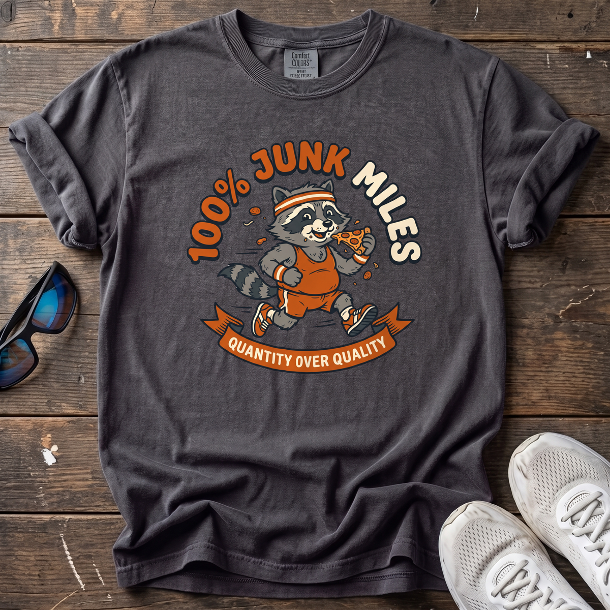 100% Junk Miles Tee — Graphite