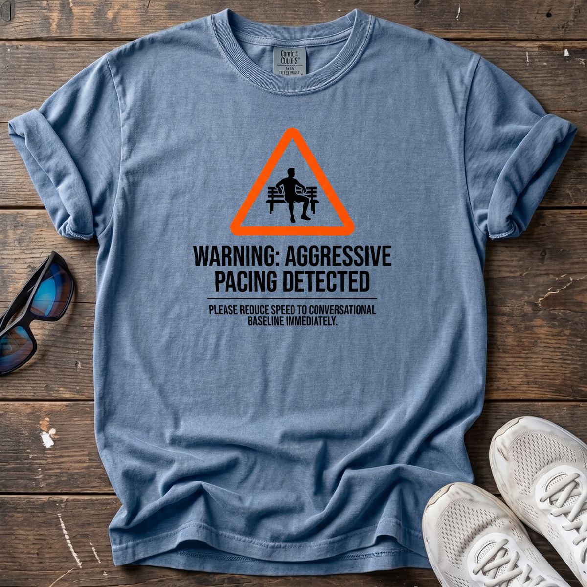 Aggressive Pacing Tee — Blue Jean