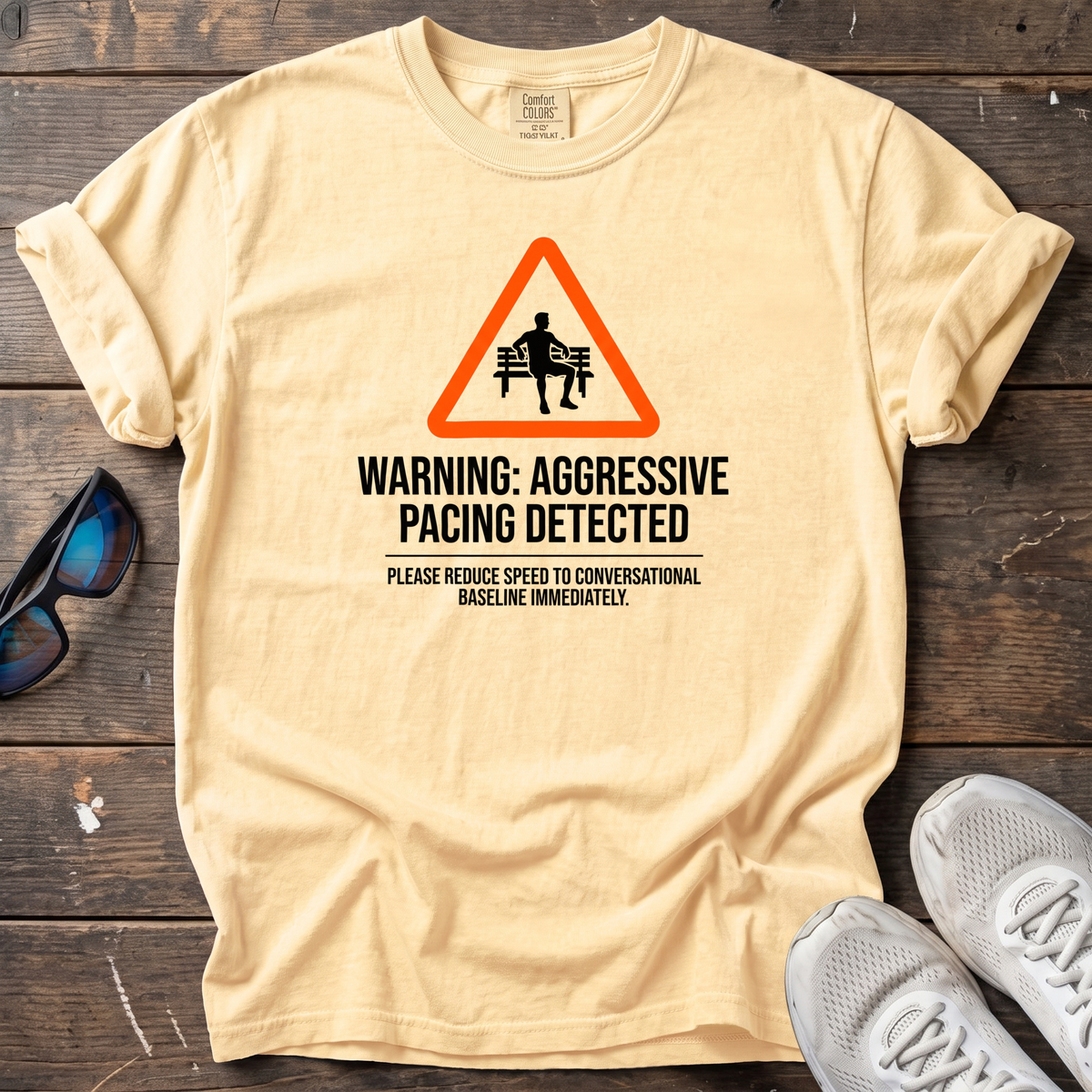Aggressive Pacing Tee — Butter