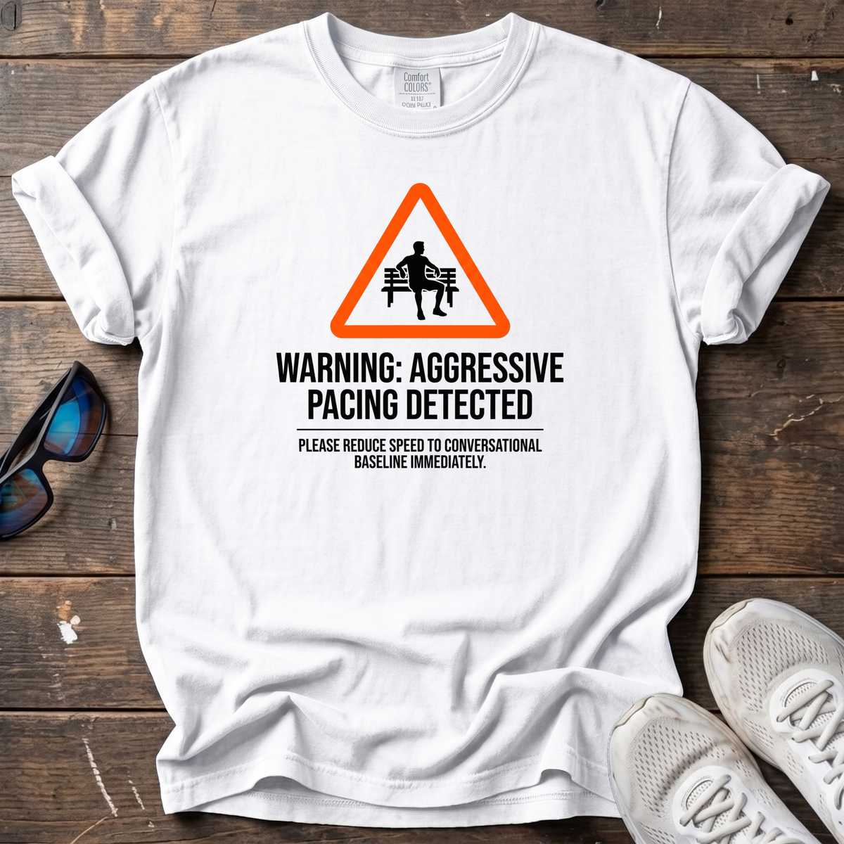 Aggressive Pacing Tee — White