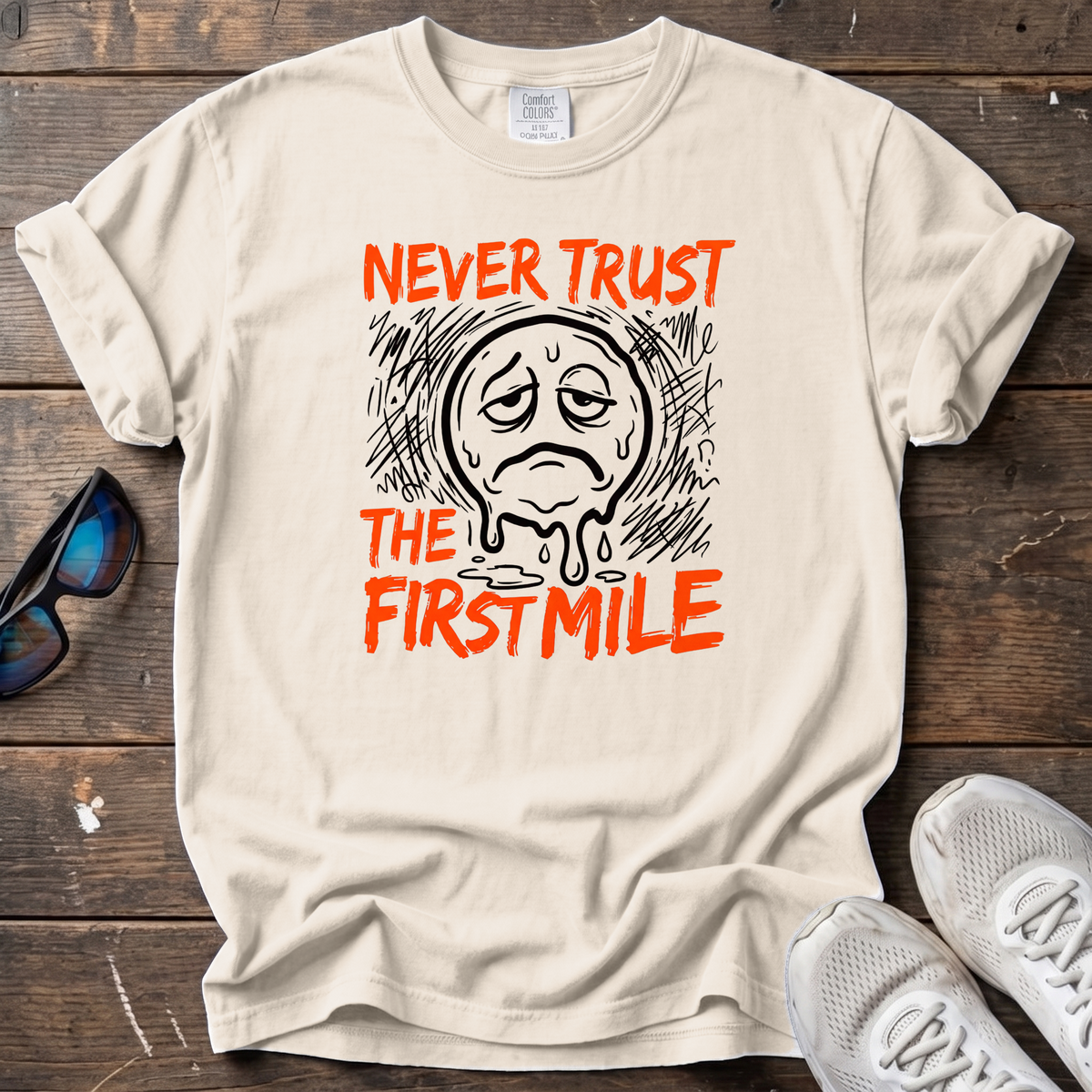 Never Trust the First Mile Tee — Ivory