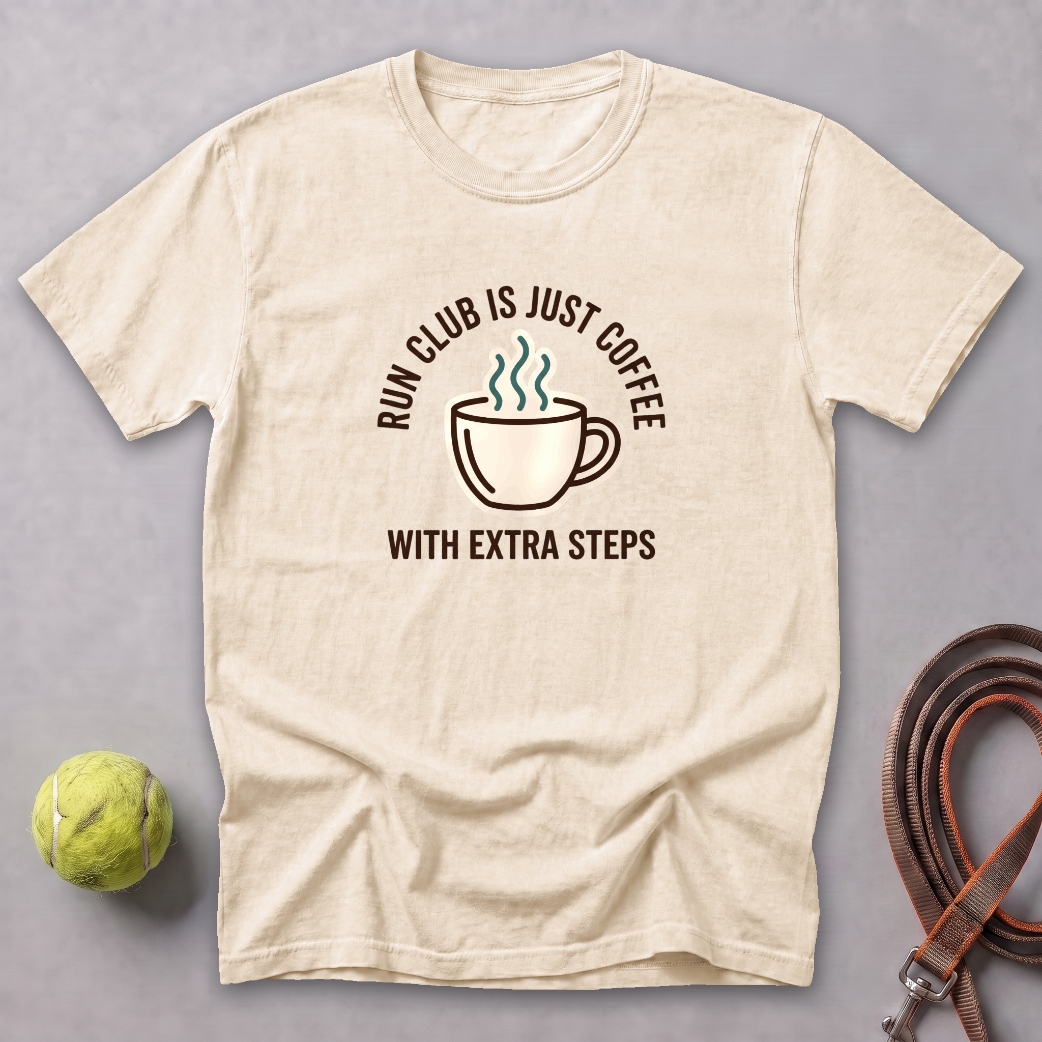 Run Club Is Just Coffee Tee — Ivory