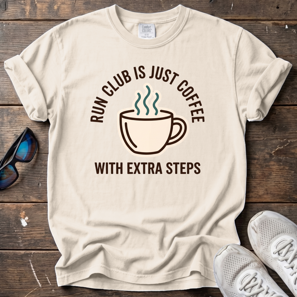 Run Club Is Just Coffee Tee — Ivory