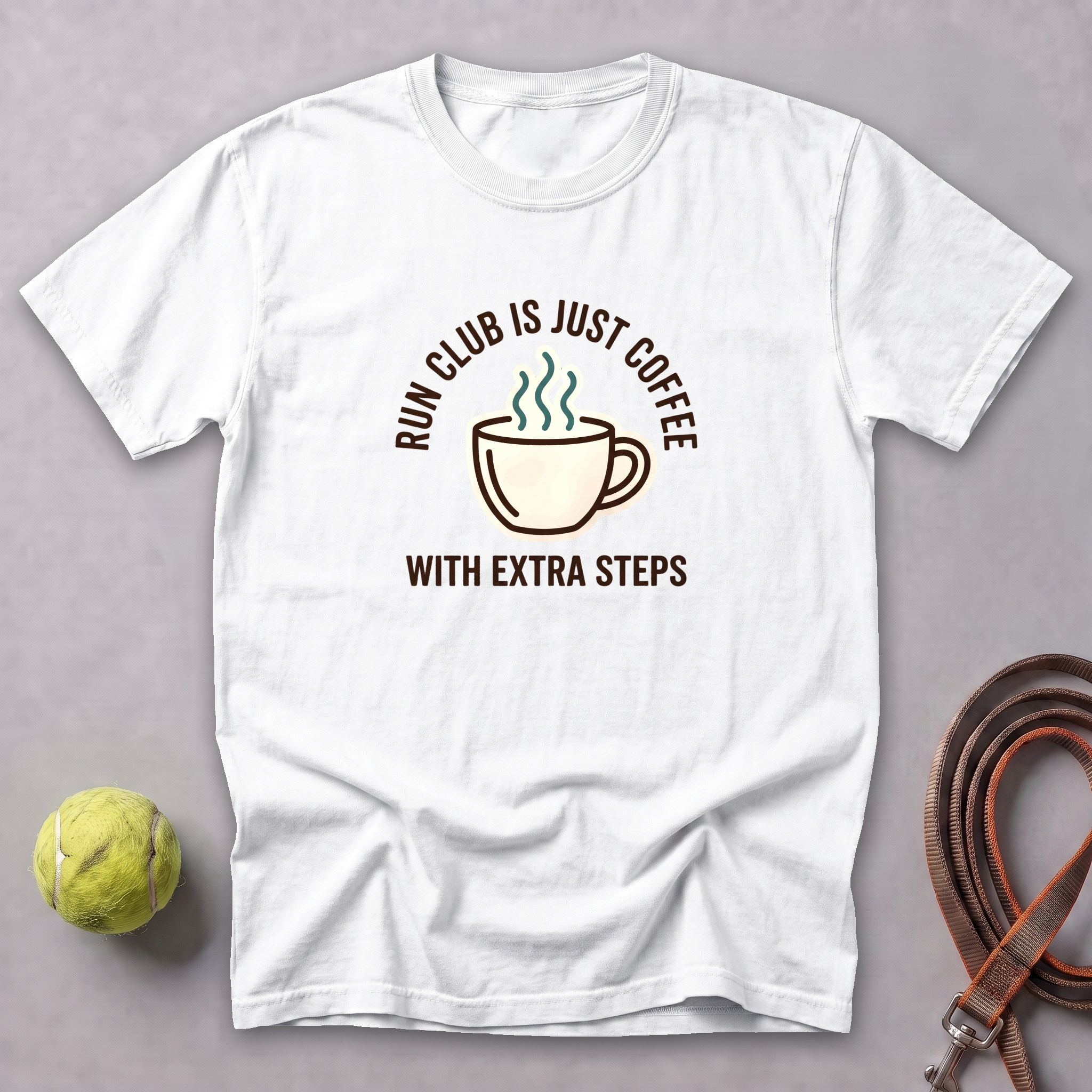 Run Club Is Just Coffee Tee — White