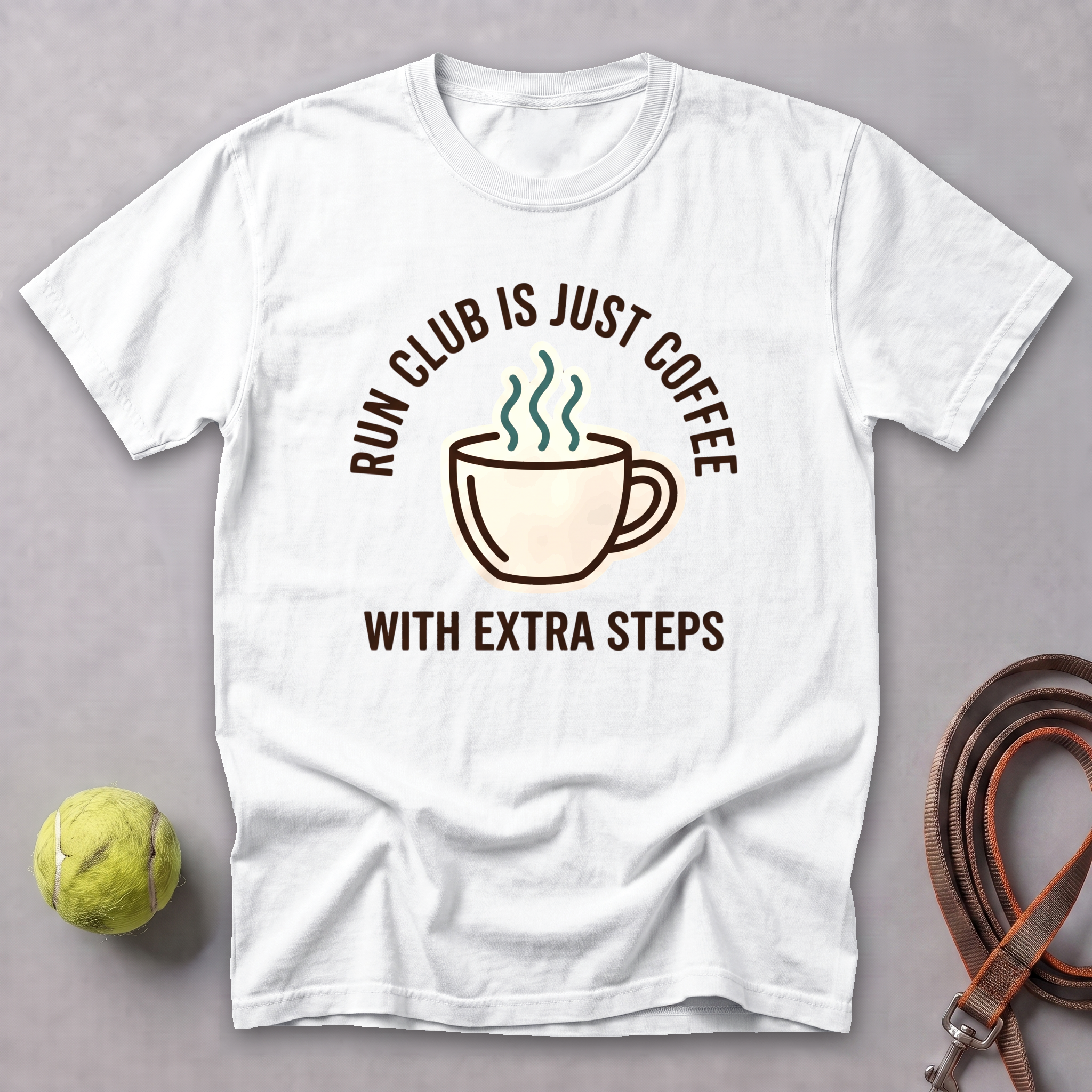 Run Club Is Just Coffee Tee — White
