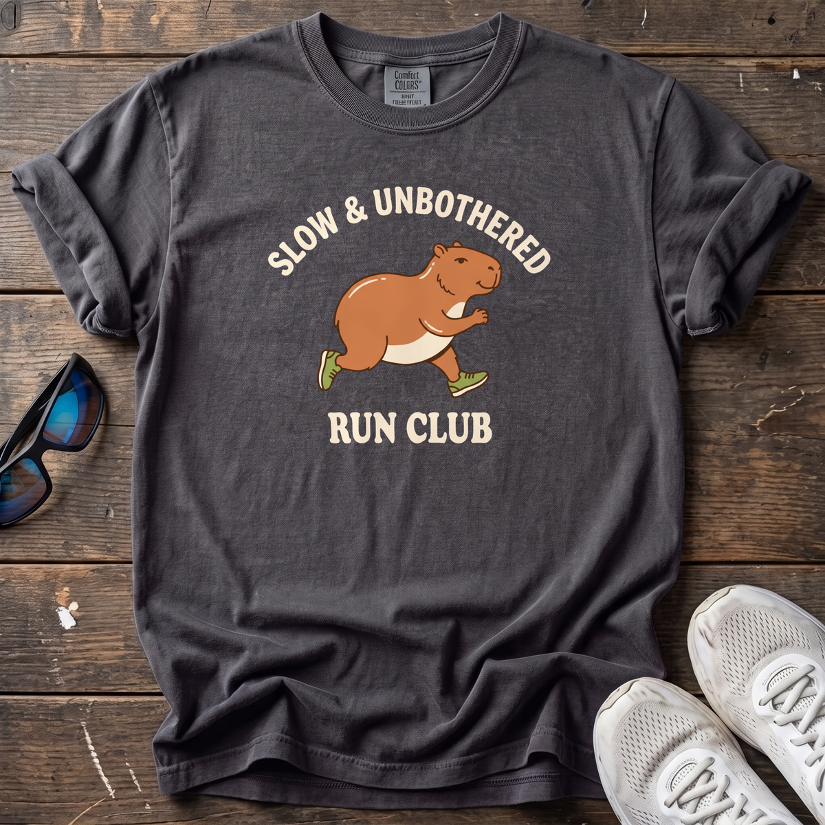 Slow & Unbothered Run Club Tee — Graphite