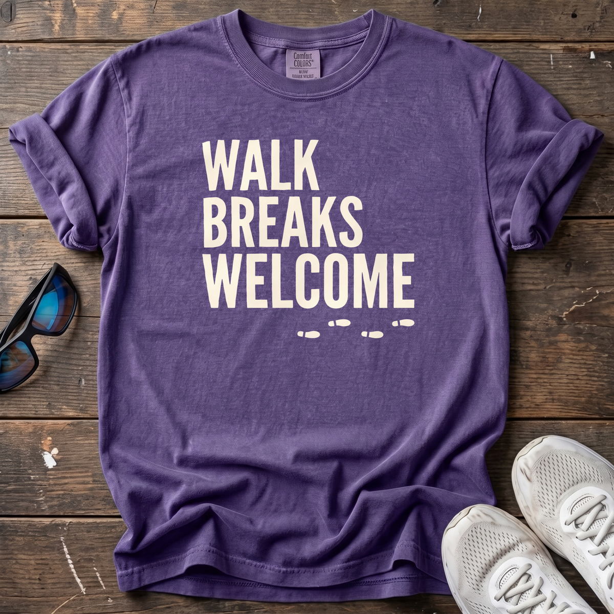 Walk Breaks Welcome Tee — Grape