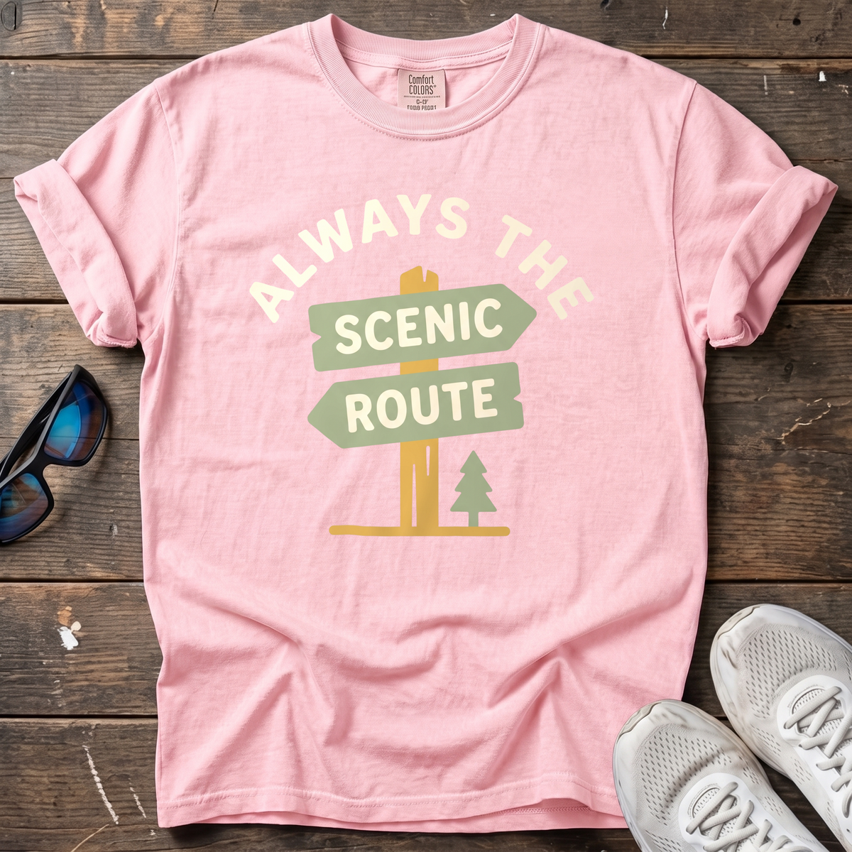 Always the Scenic Route Tee — Blossom