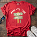 Always the Scenic Route Tee — Red