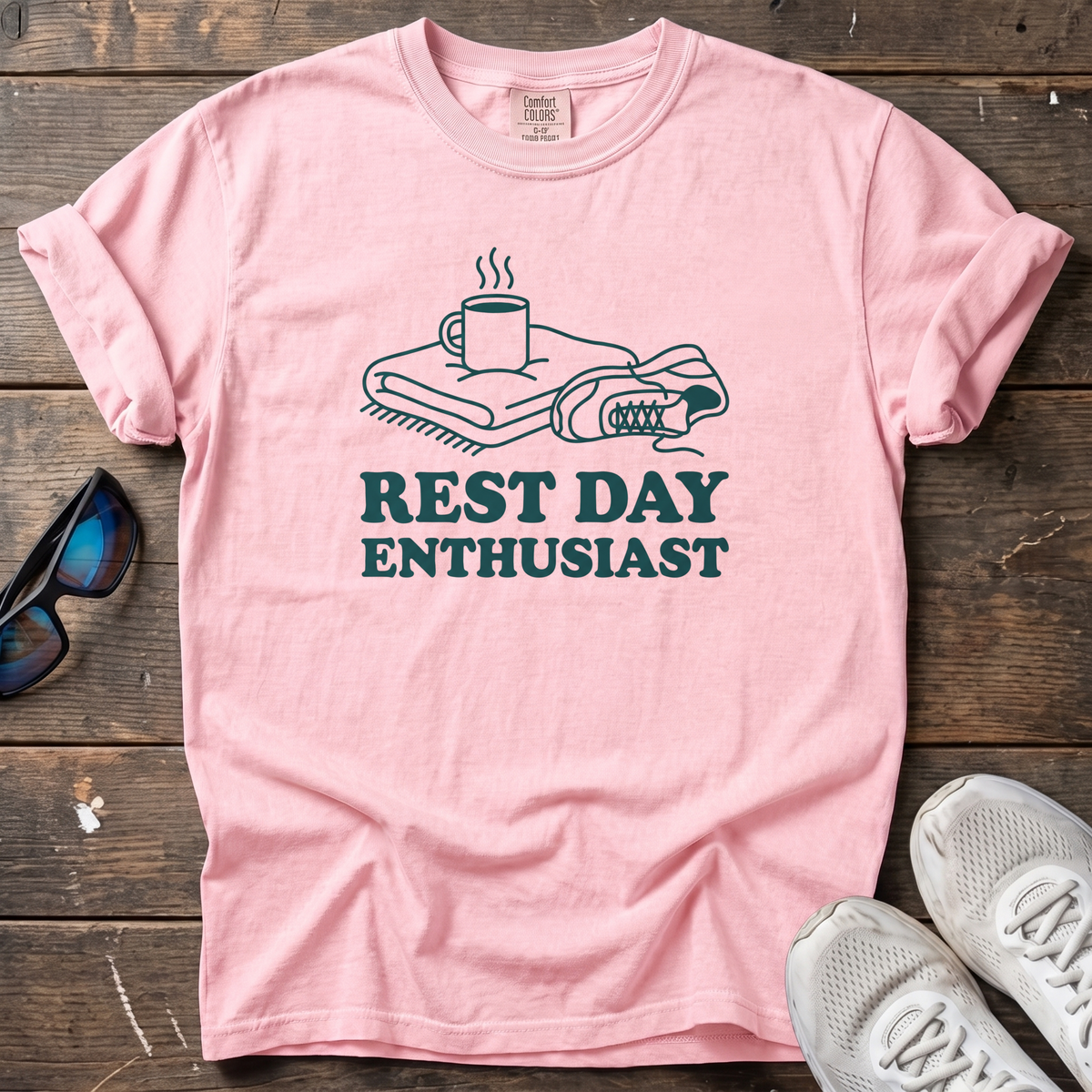 Rest Day Enthusiast Tee — Blossom