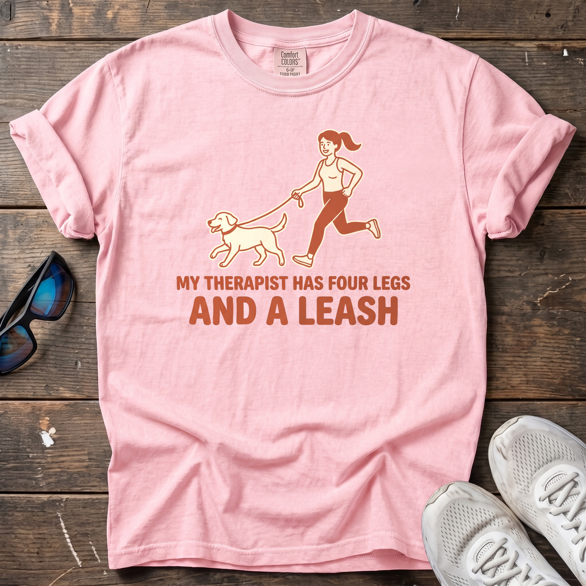 My Therapist Has Four Legs Tee — Blossom