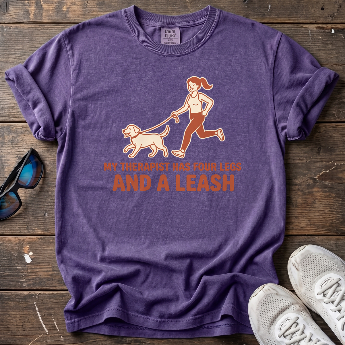 My Therapist Has Four Legs Tee — Grape