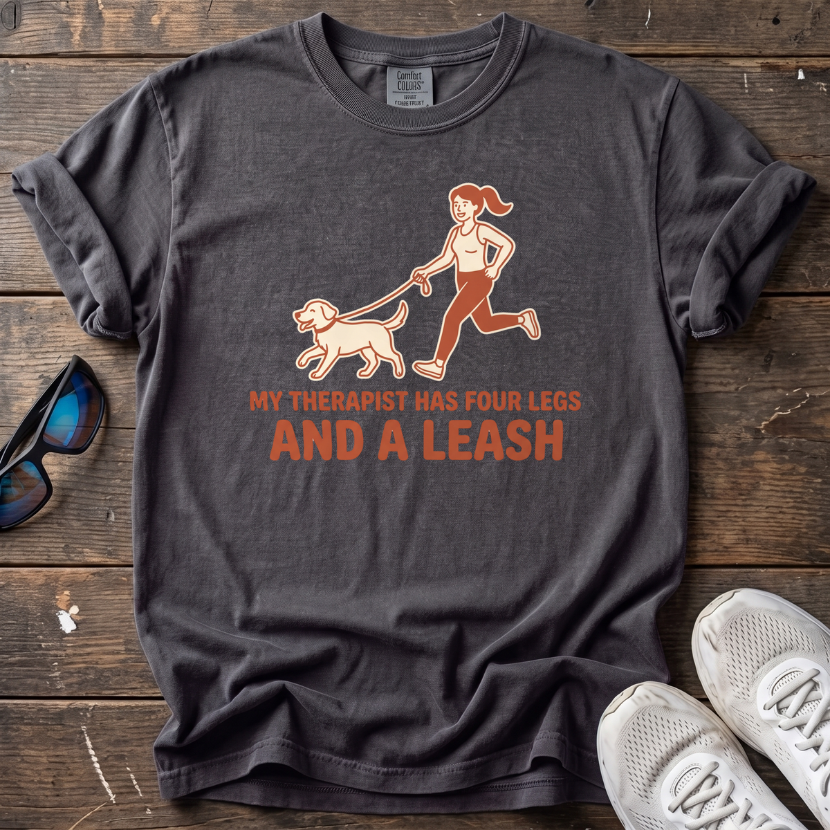 My Therapist Has Four Legs Tee — Graphite