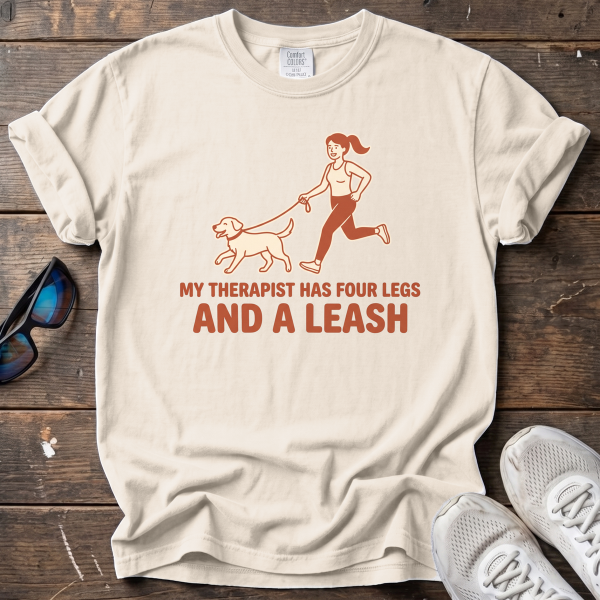 My Therapist Has Four Legs Tee — Ivory