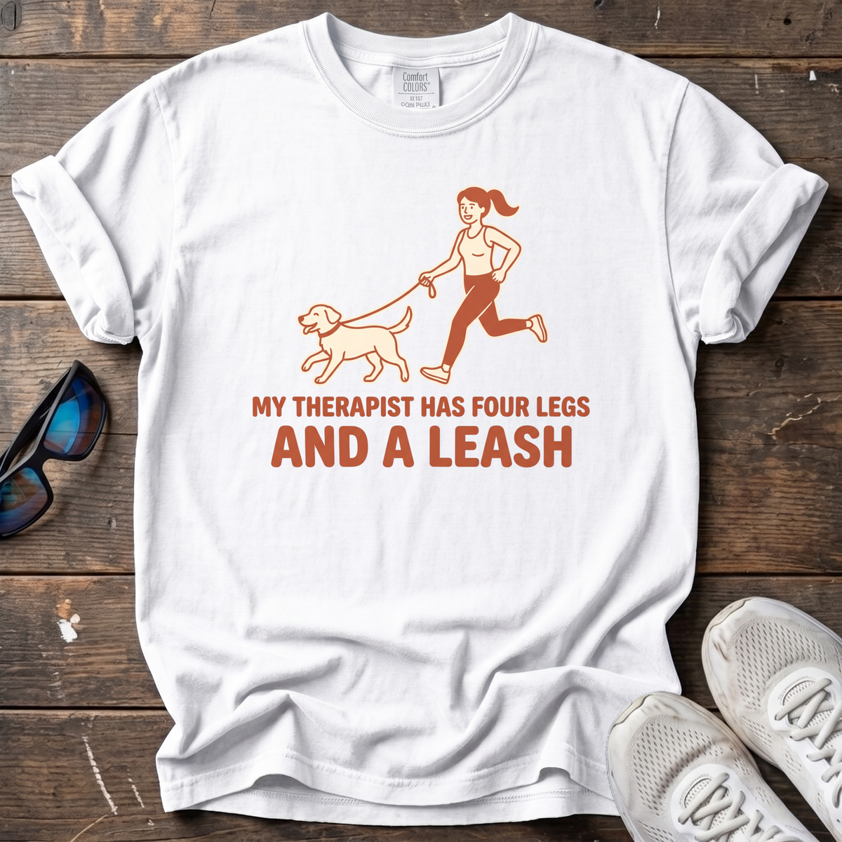 My Therapist Has Four Legs Tee — White