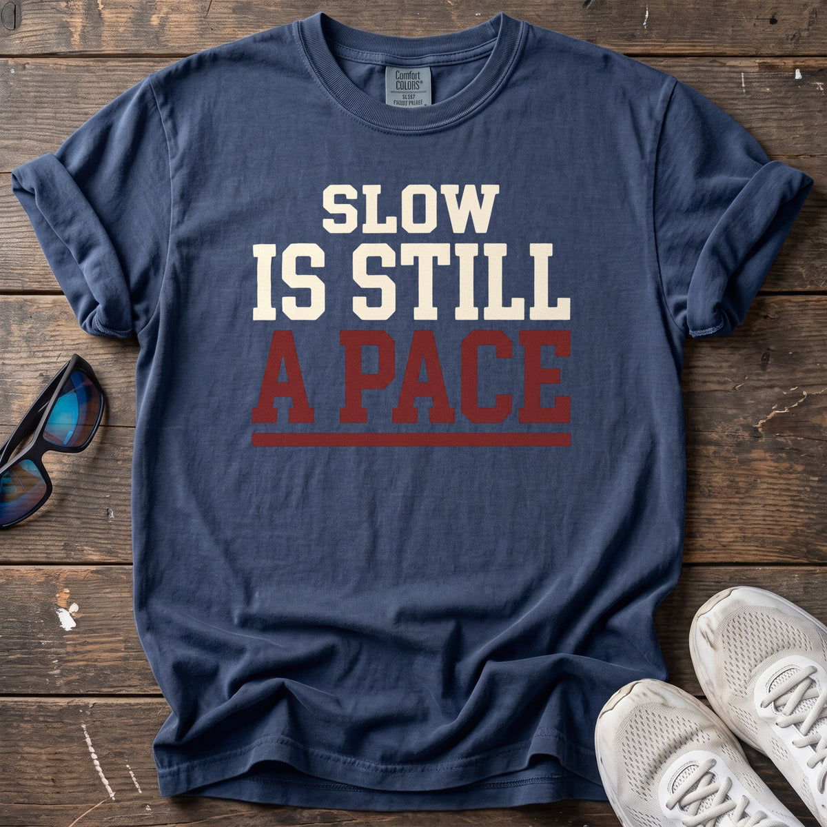 Slow is Still a Pace Tee — True Navy