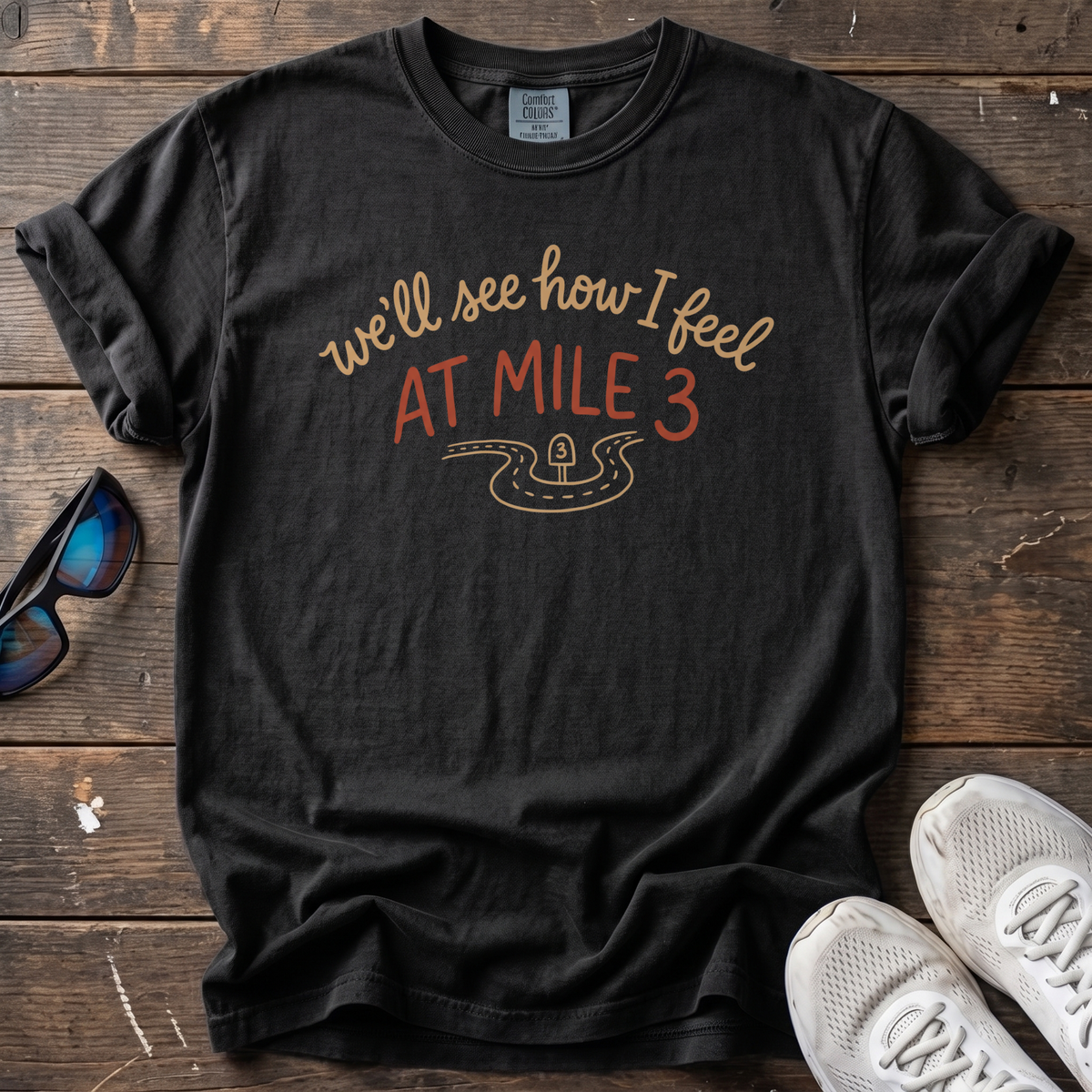 See How I Feel at Mile 3 Tee — Black