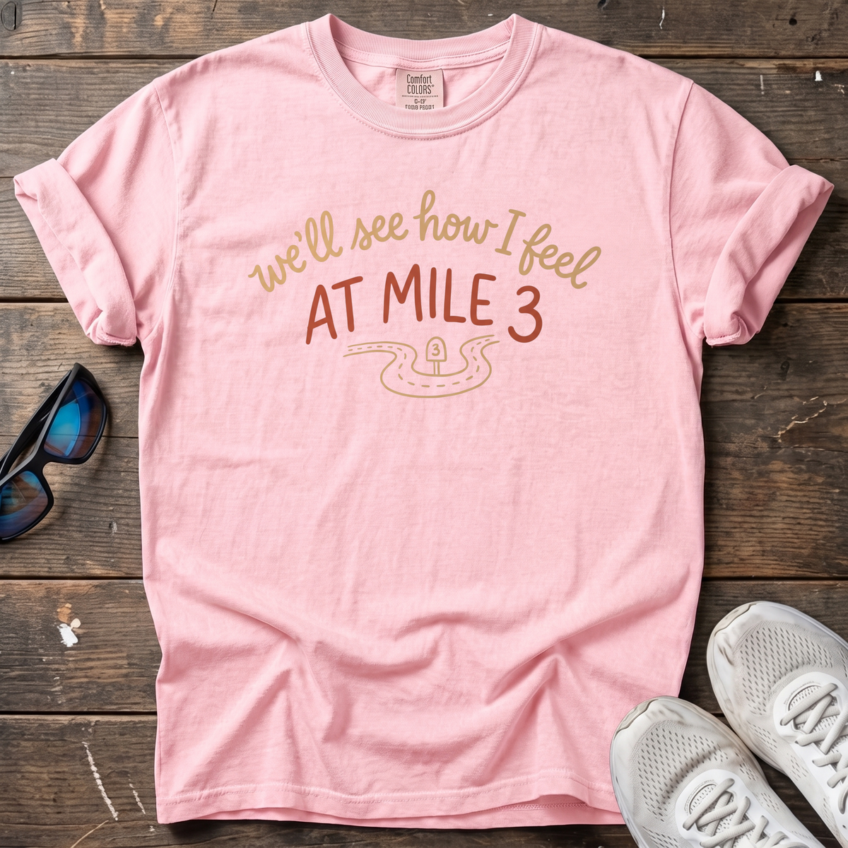 See How I Feel at Mile 3 Tee — Blossom