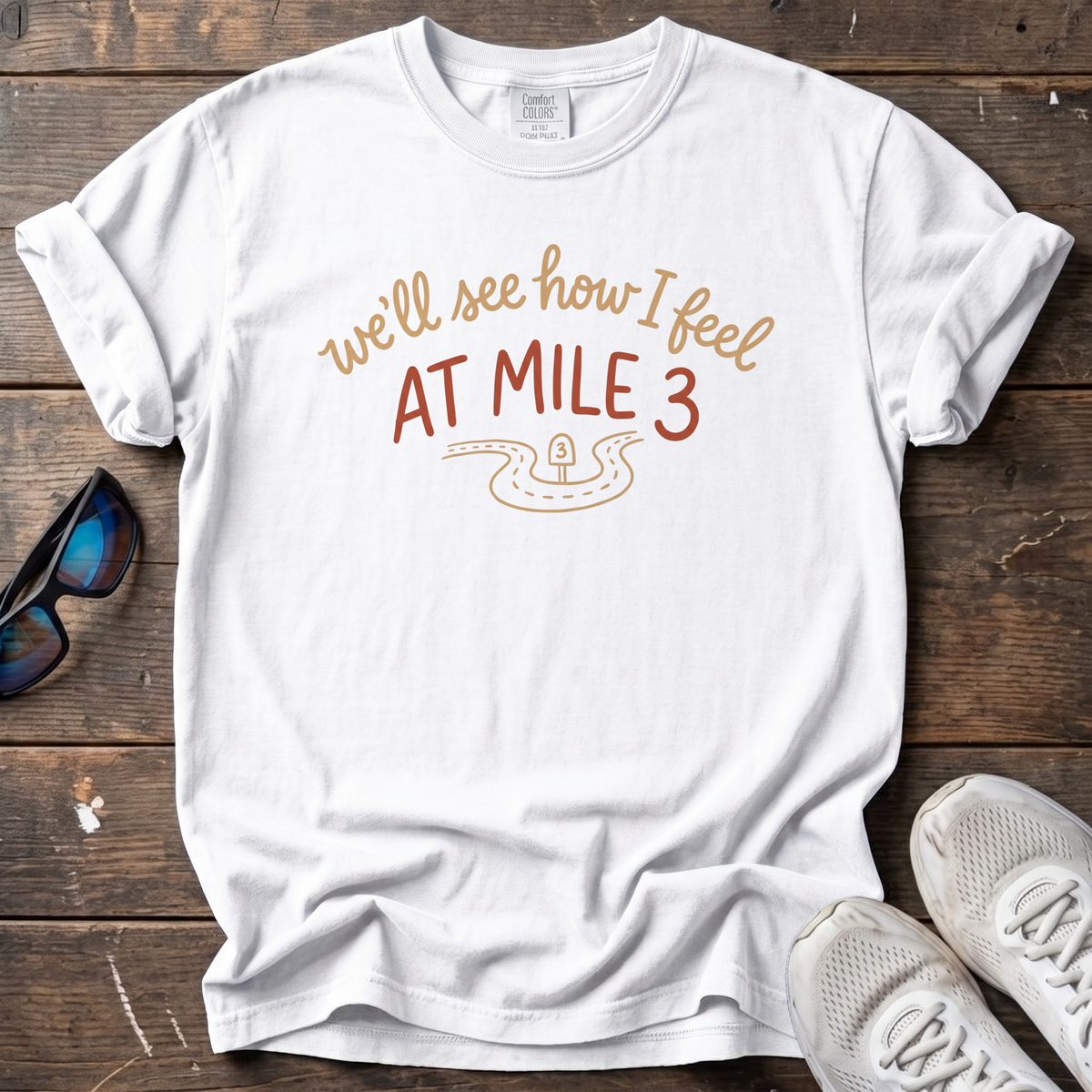 See How I Feel at Mile 3 Tee — White