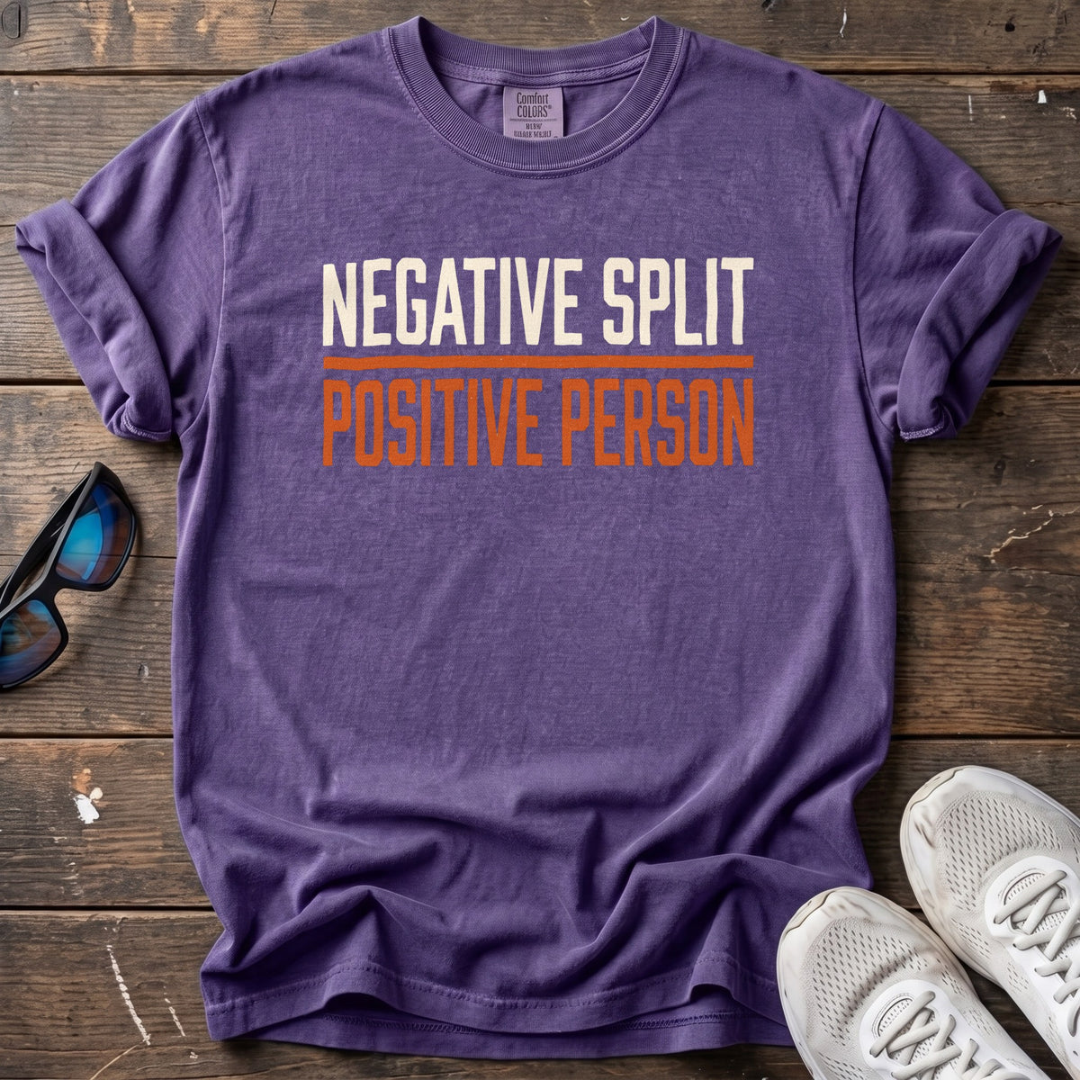 Negative Split Positive Person Tee — Grape