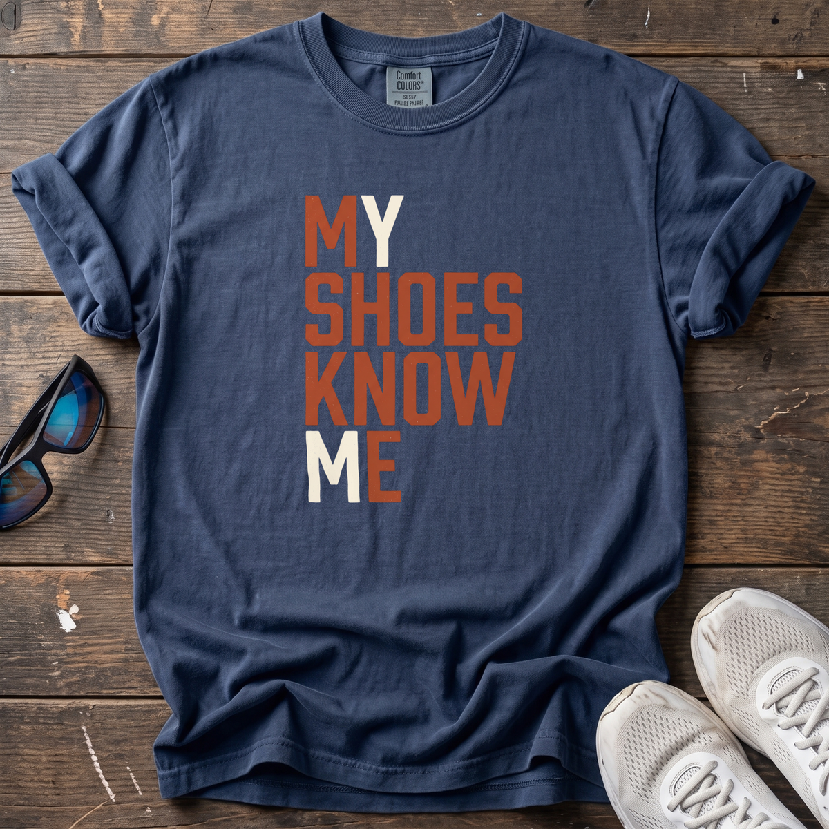 My Shoes Know Me Tee — True Navy