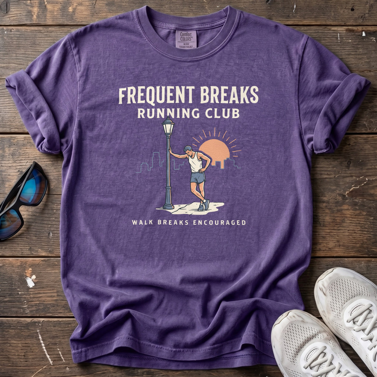 Frequent Breaks Running Club Tee — Grape